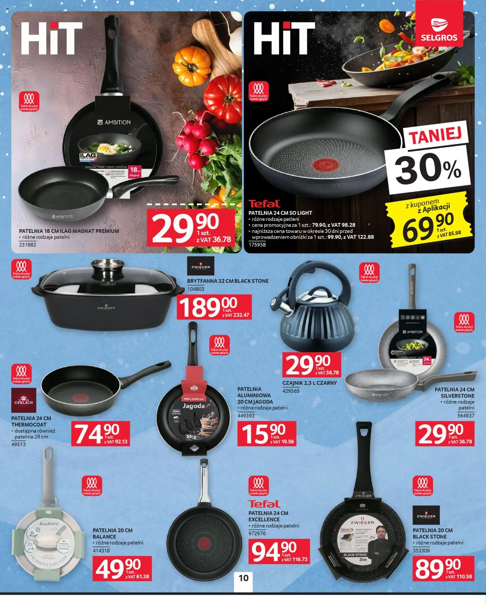 Selgros cash&carry Gazetka - Oferta przemysłowa od 08.01.2026 | Strona: 12 | Produkty: Czajnik, Patelnia, Tefal
