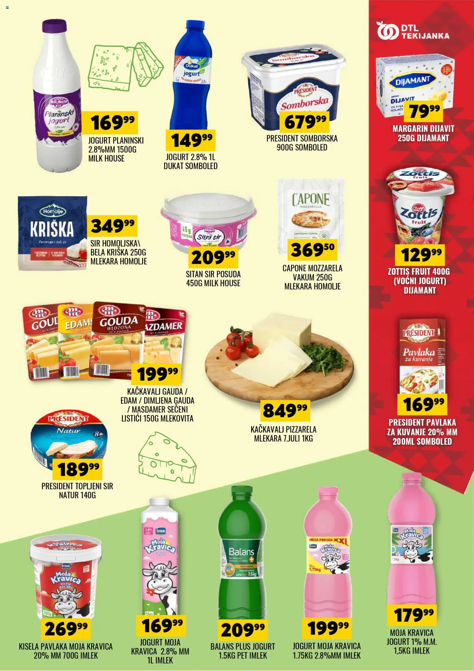 Tekijanka katalog - važi od 03.04.2026 | Strana: 5 | Proizvode: Gouda, Sir, Kačkavalj, Mozzarella