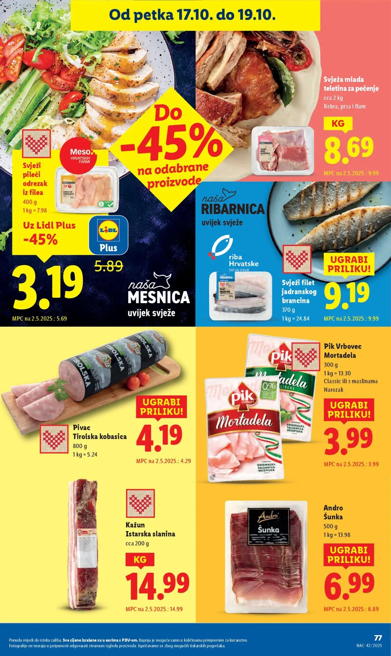 Lidl katalog | vrijedi od 13.10.2025 | Stranica: 77 | Proizvodi: Meso, Mortadela, Slanina, Pik Vrbovec
