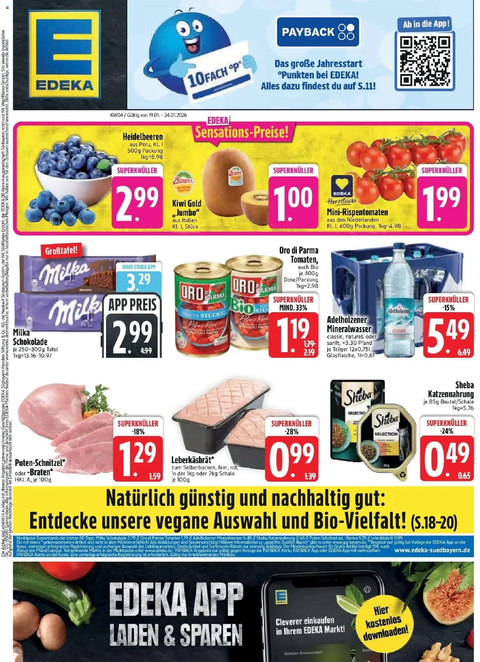 Edeka prospekt Regensburg	 – gültig ab 18.01.2026 | Seite: 3 | Produkte: Adelholzener, Oro di parma, Heidelbeeren, BH