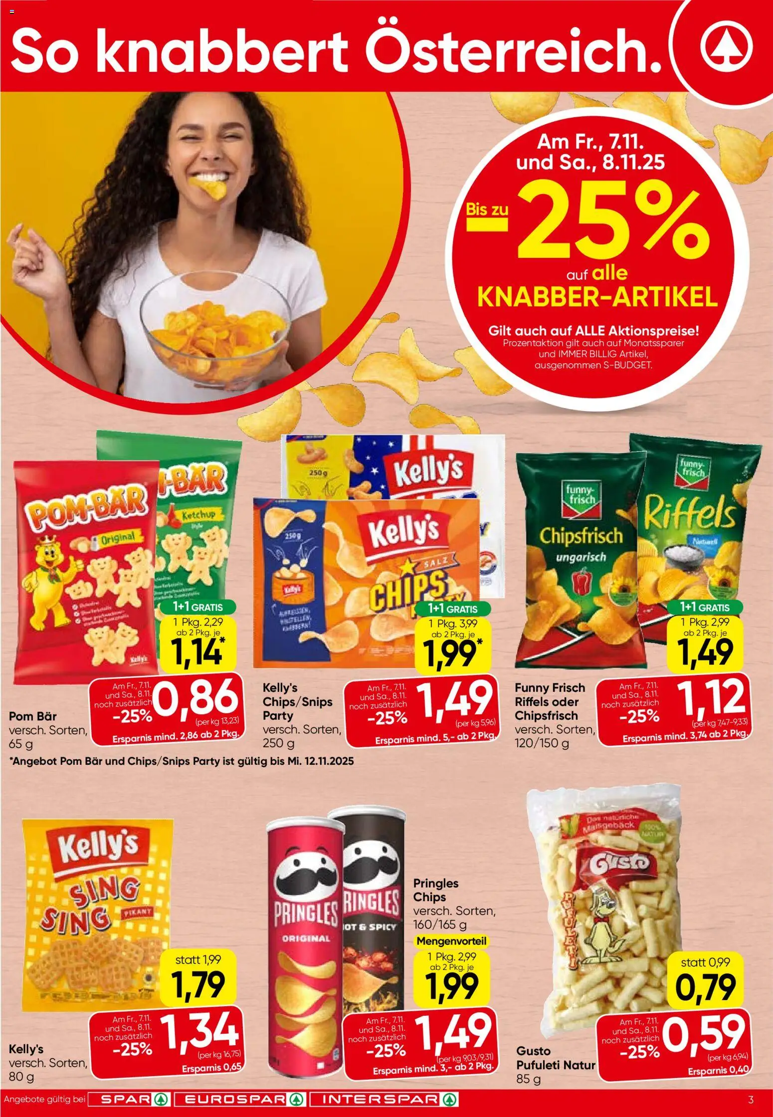 Spar Flugblatt - Burgenland gültig ab 06.11.2025 | Seite: 3 | Produkte: Chips, Ketchup, Salz