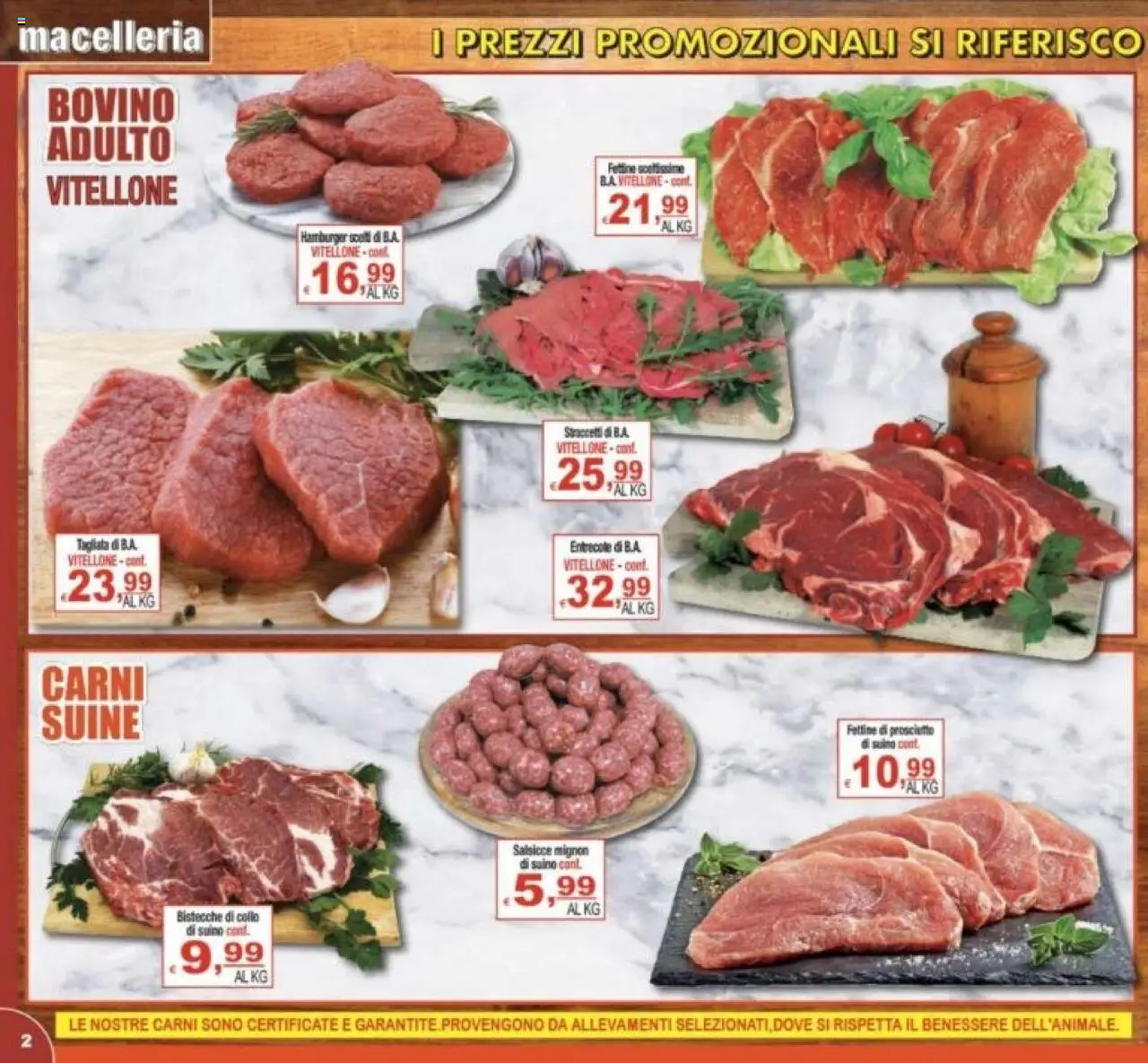 Volantino CTS del 26.10.2025 | Pagina: 2 | Prodotti: Bovino, Suino, Prosciutto, Hamburger
