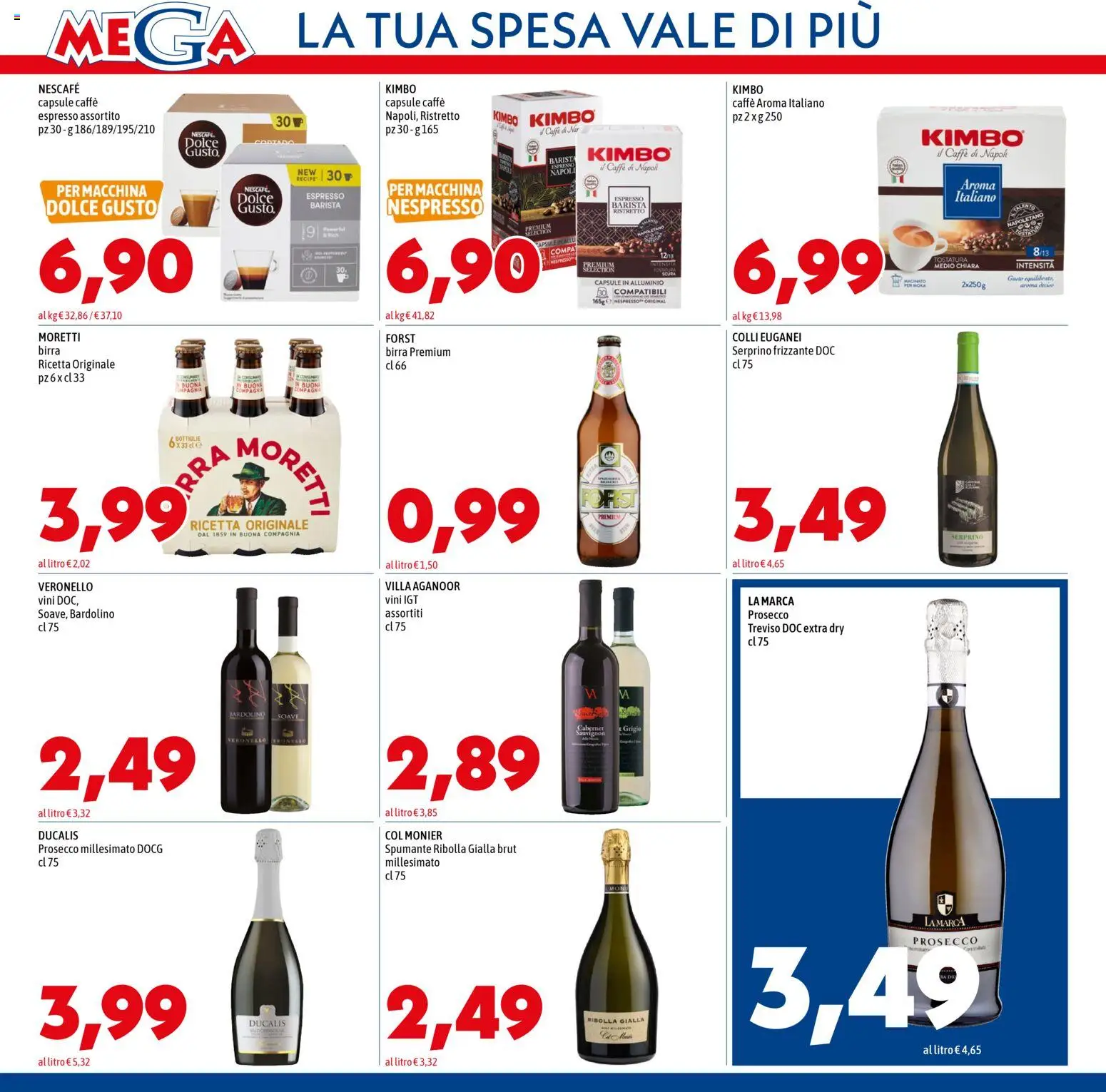 Volantino Mega del 27.11.2025 | Pagina: 10 | Prodotti: Caffè, Birra, Alluminio, Macinato