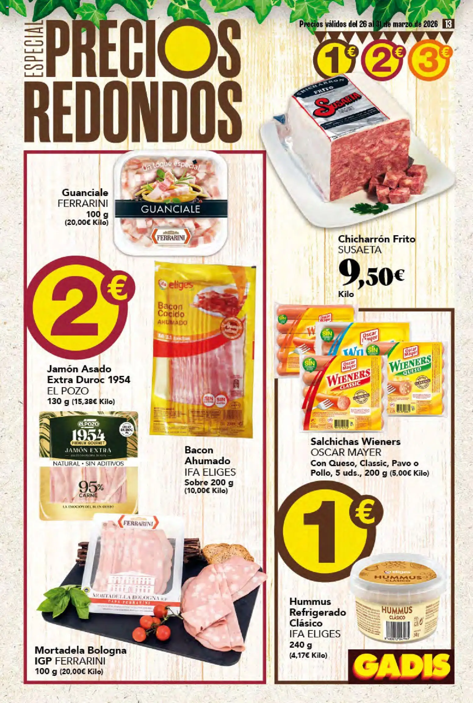 Gadis folleto │ válido desde el 26.03.2026 | Página: 13 | Productos: Queso, Jamón, Mortadela