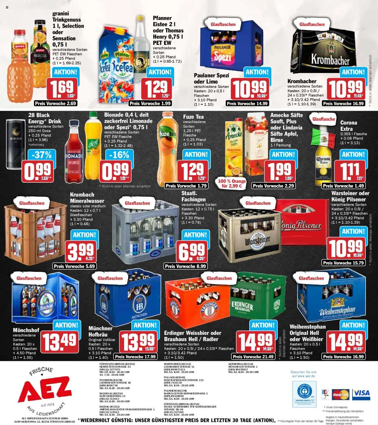 AEZ Prospekt 	 - gültig ab dem 11.08.2025 | Seite: 16 | Produkte: Monchshof, Limonade, Radler, Krombacher