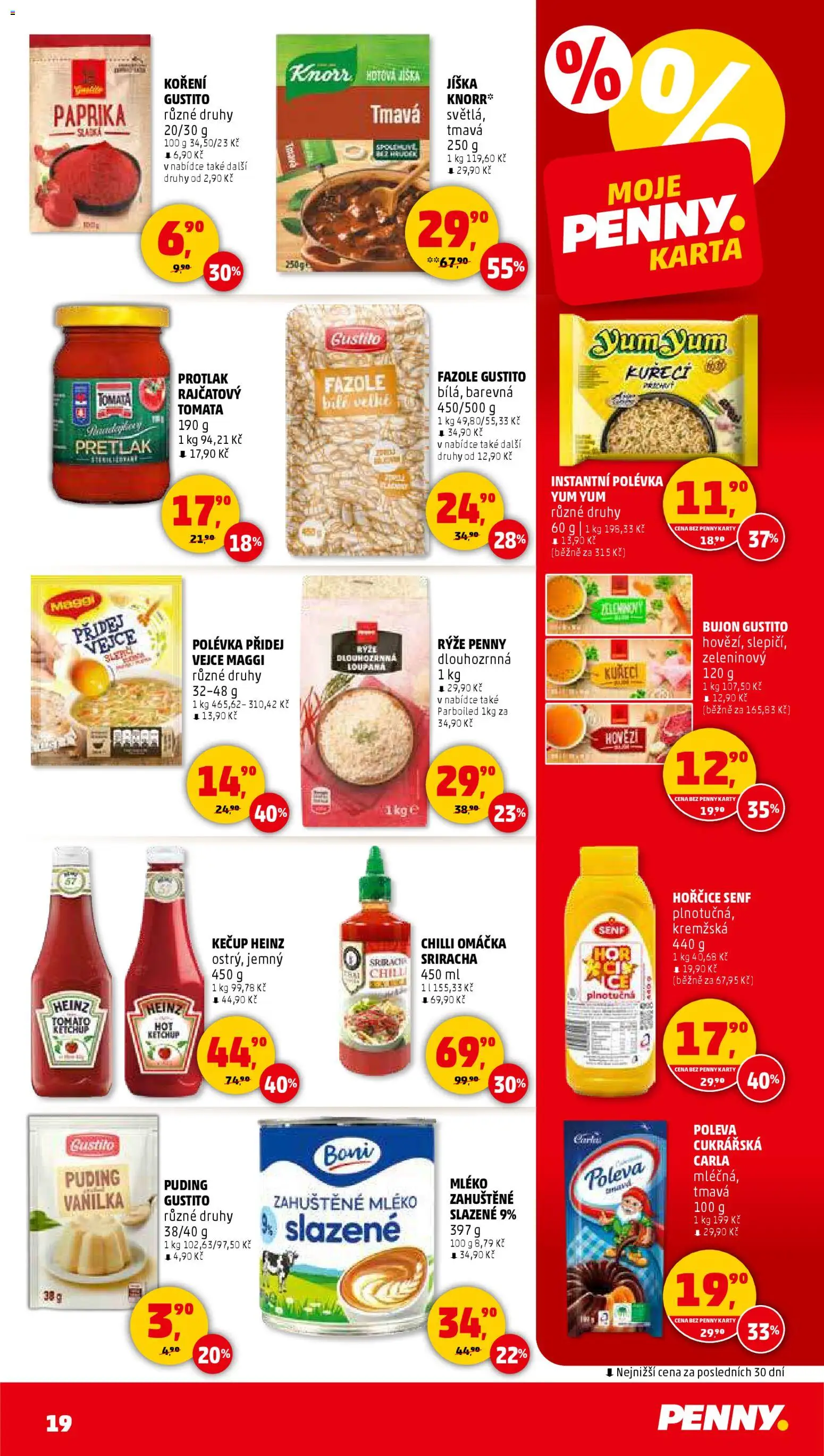 Penny Market leták - Čtvrtečník od 15.01.2026 | Strana: 19 | Produkty: Mléko, Knorr, Sriracha, Hořčice