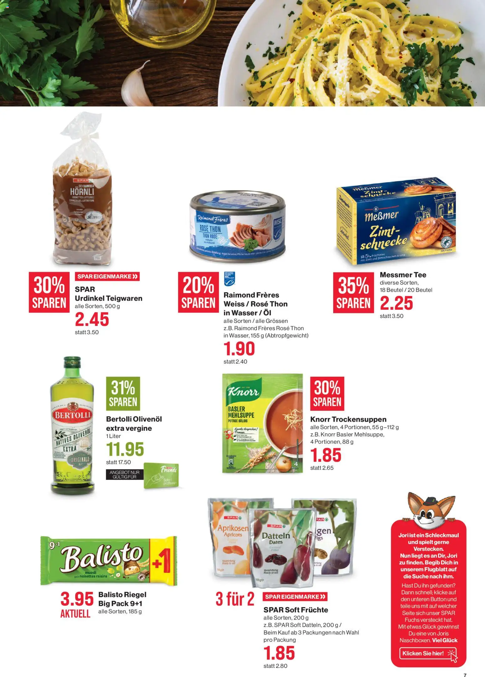 SPAR Aktionen – gültig ab 08.01.2026 | Seite: 7 | Produkte: Öl, Teigwaren, Tee, Früchte