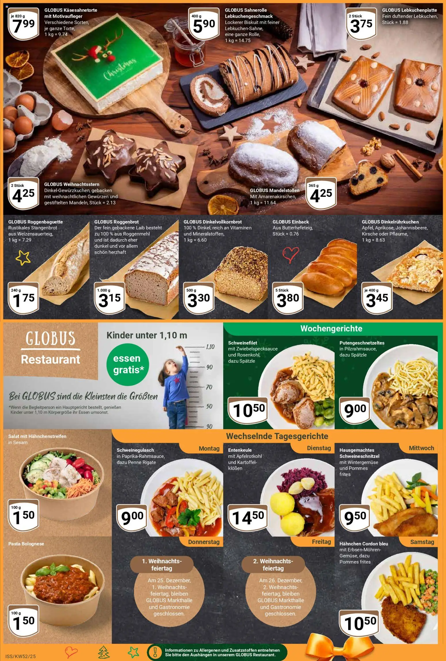 Globus Prospekt 	 – gültig ab 22.12.2025 | Seite: 3 | Produkte: Schweinegulasch, Pommes, Pasta, Salat
