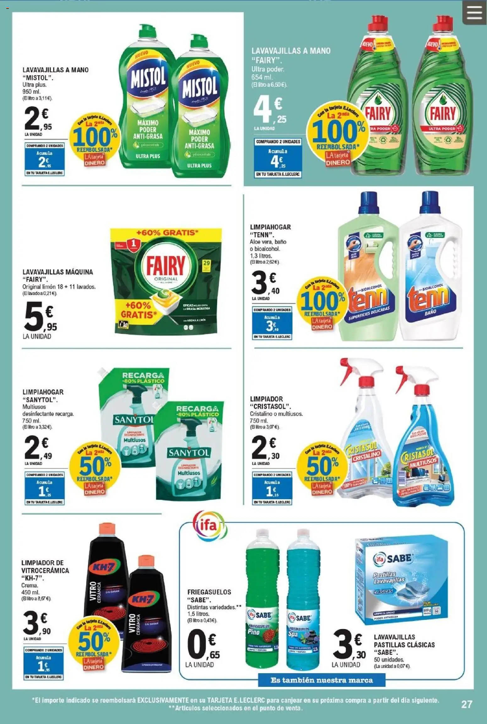 E.Leclerc folleto │ válido desde el 08.04.2026 | Página: 27 | Productos: Lavavajillas, Baño