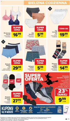 Pogląd oferty "Carrefour Gazetka - Łap okazje" - ważna od 23.10.2025 | Strona: 15 | Produkty: Biustonosz, Skarpety, Bokserki męskie, Tekstylia