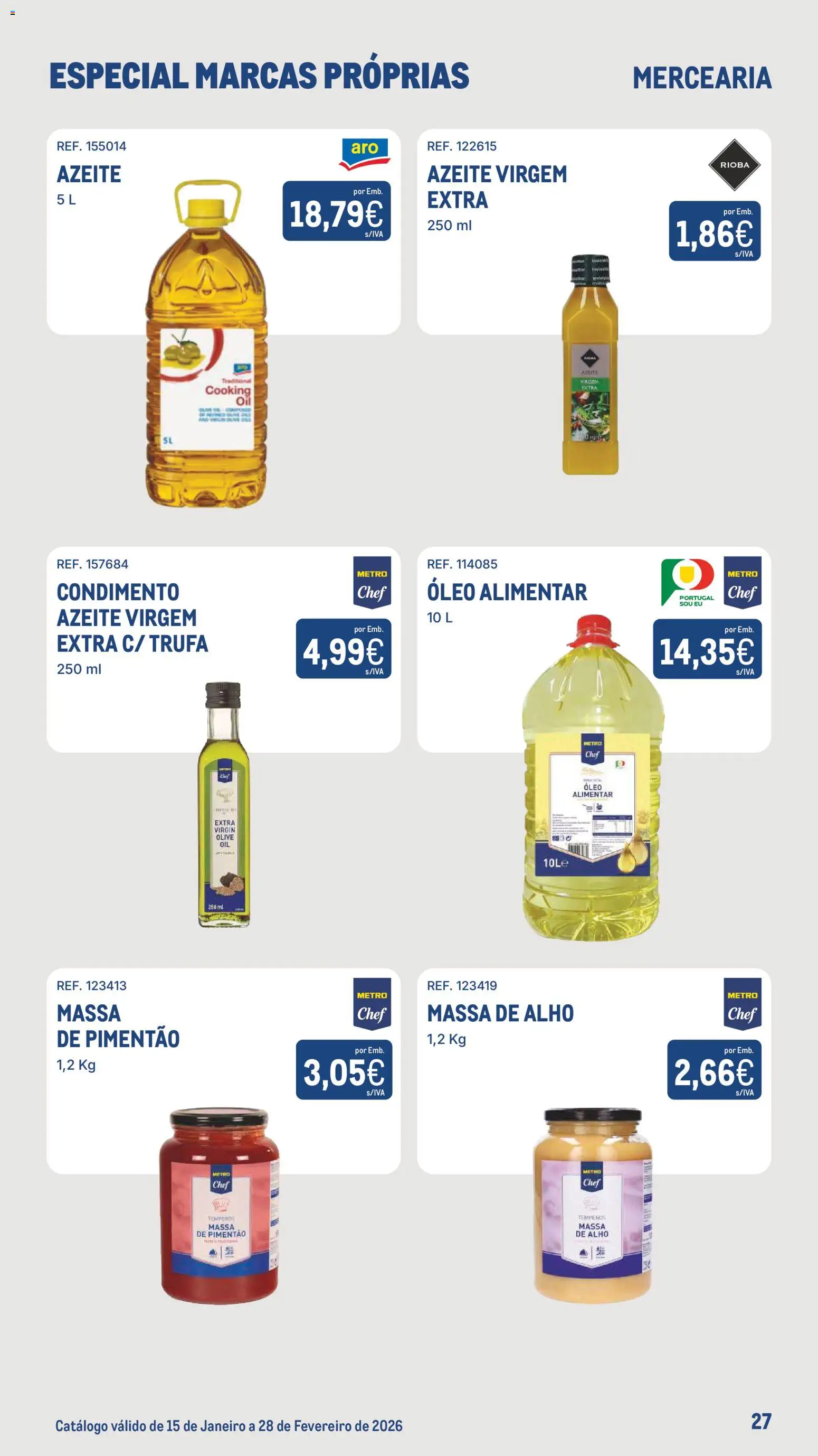 Makro Especial Marcas Próprias  │ válido de 15.01.2026 | Página: 27 | Produtos: Azeite, Pimentão, Óleo, Massa