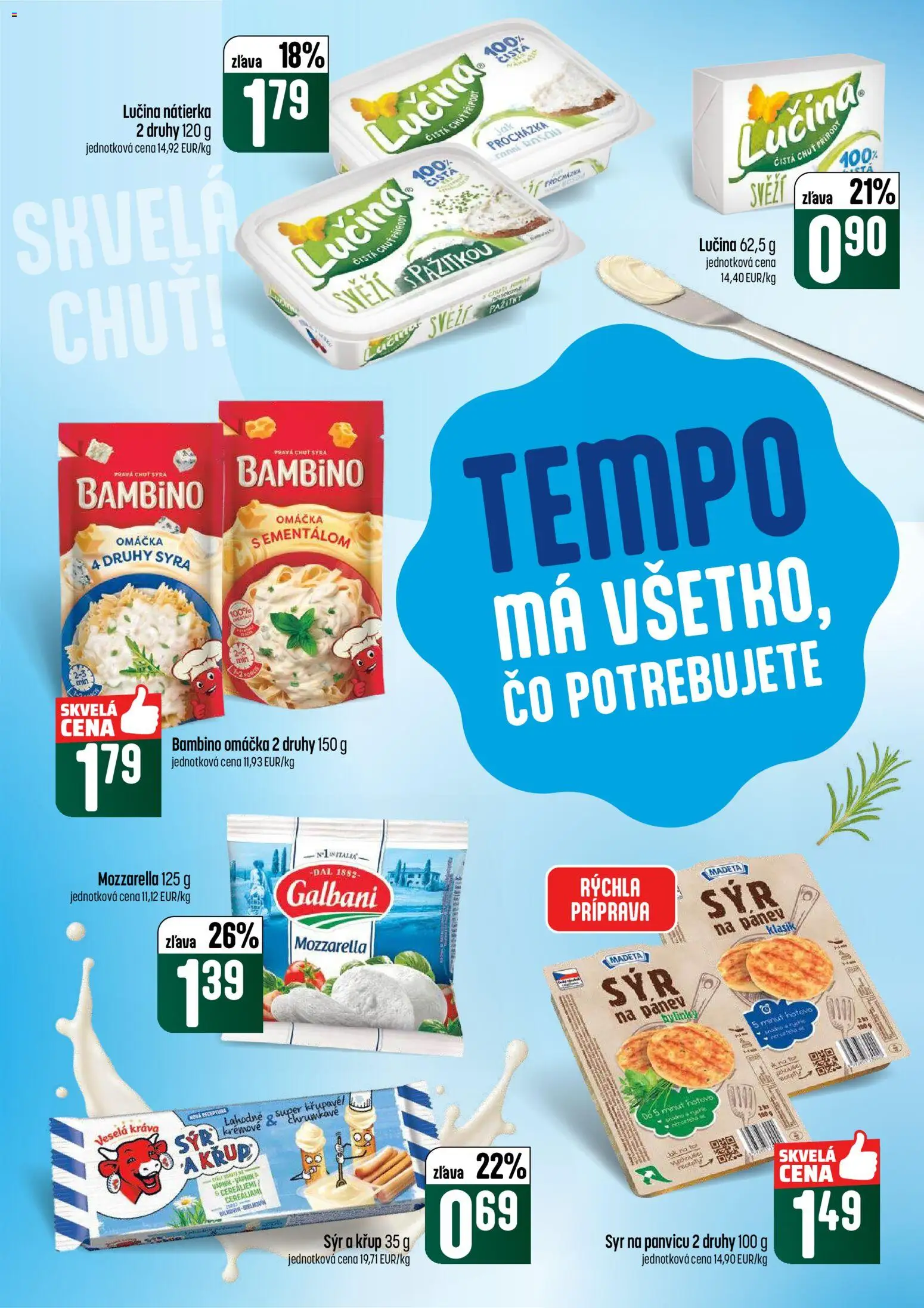 Nové COOP Jednota akcie – leták je platný od 12.02.2026 | Strana: 22 | Produkty: Syr, Mozzarella, Omáčka