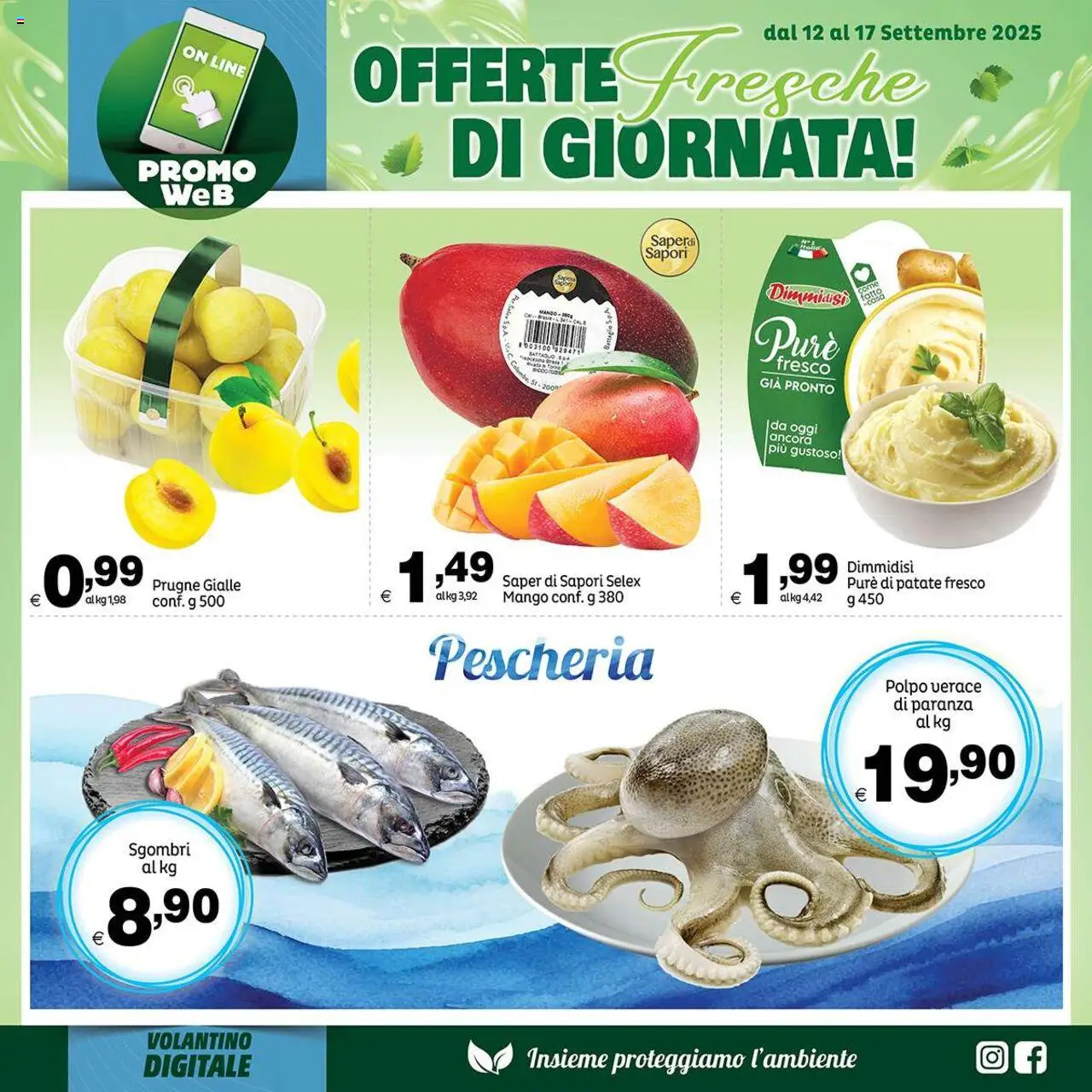 Volantino Elite Supermercati del 12.09.2025 | Pagina: 7 | Prodotti: Patate, Polpo, Mango