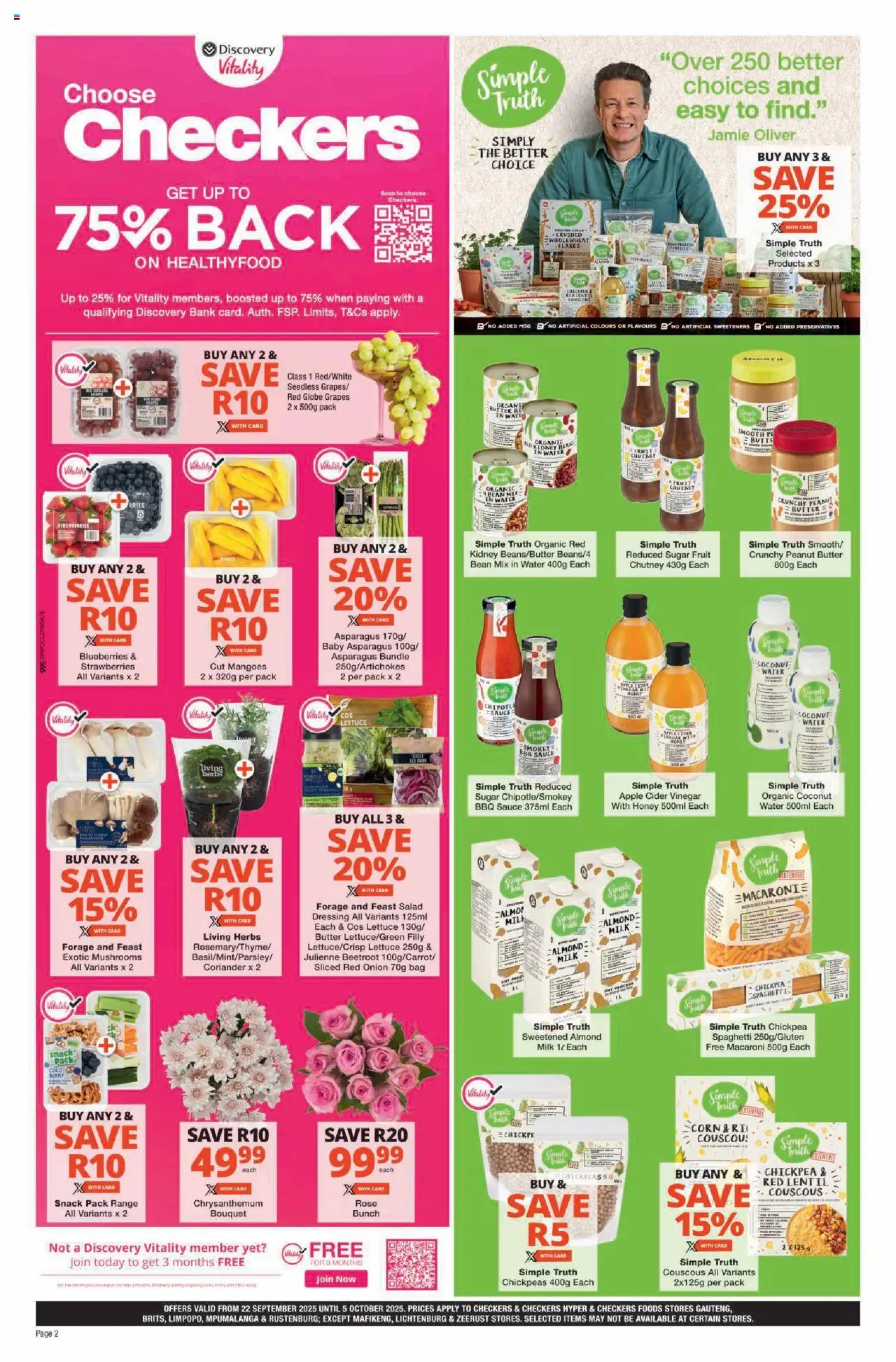 New Checkers catalogue – valid from 22.09.2025 | Page: 2 | Products: Blueberries, Globe, Cider, Water