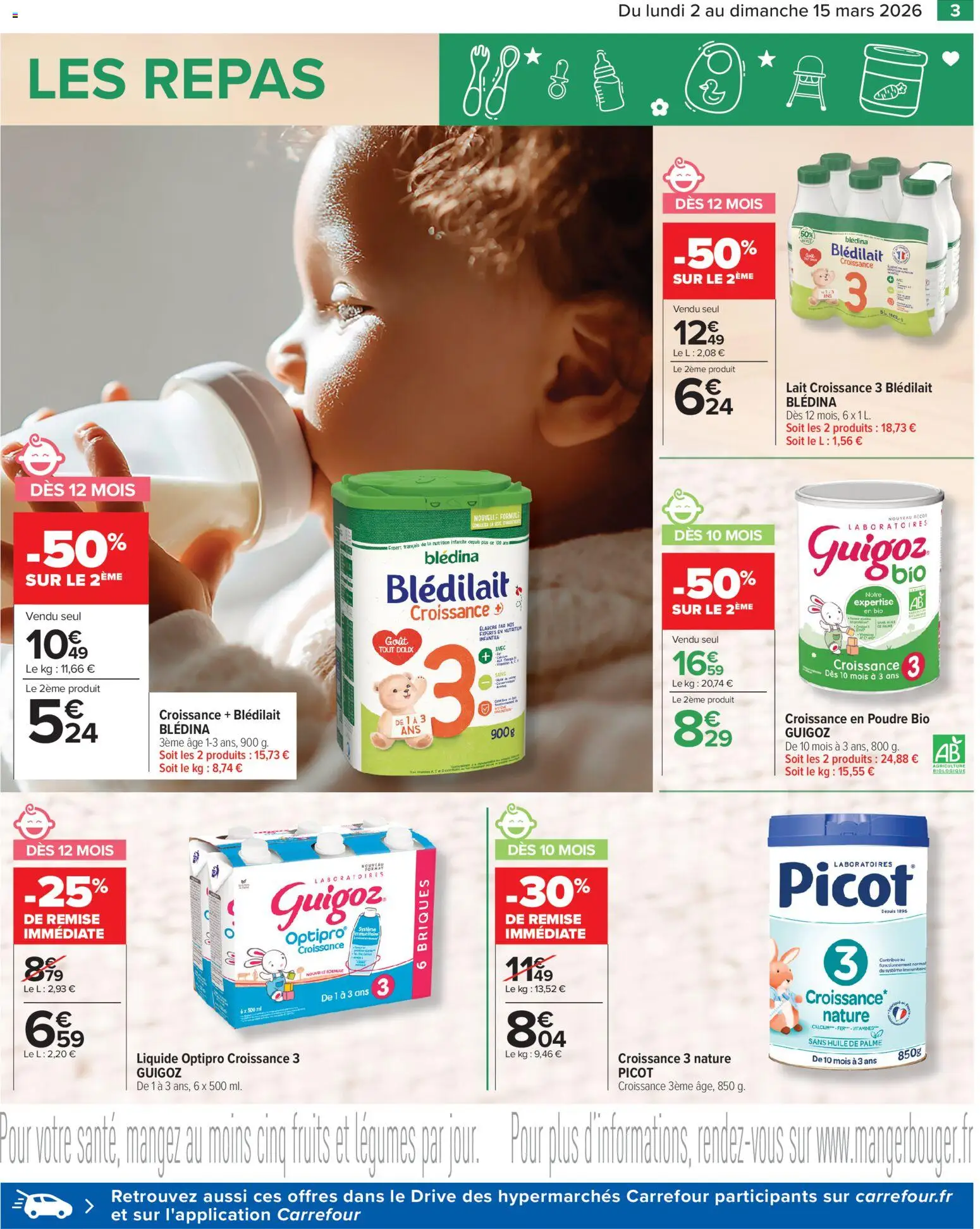 {H1} | Page: 3 | Produits: Poudre, Briques, Guigoz, Lait