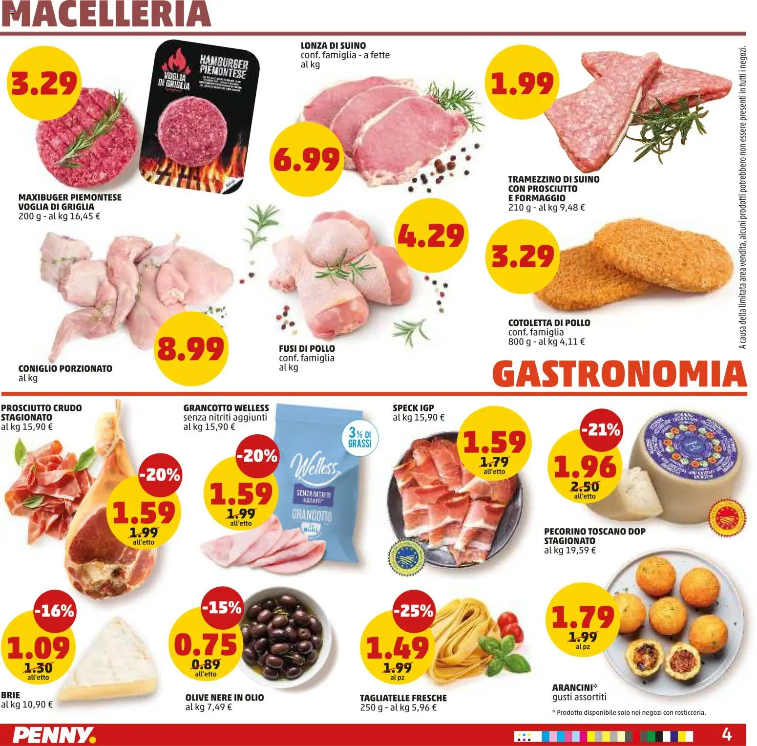 Volantino PENNY del 12.03.2026 | Pagina: 4 | Prodotti: Pollo, Suino, Olive, Tramezzino