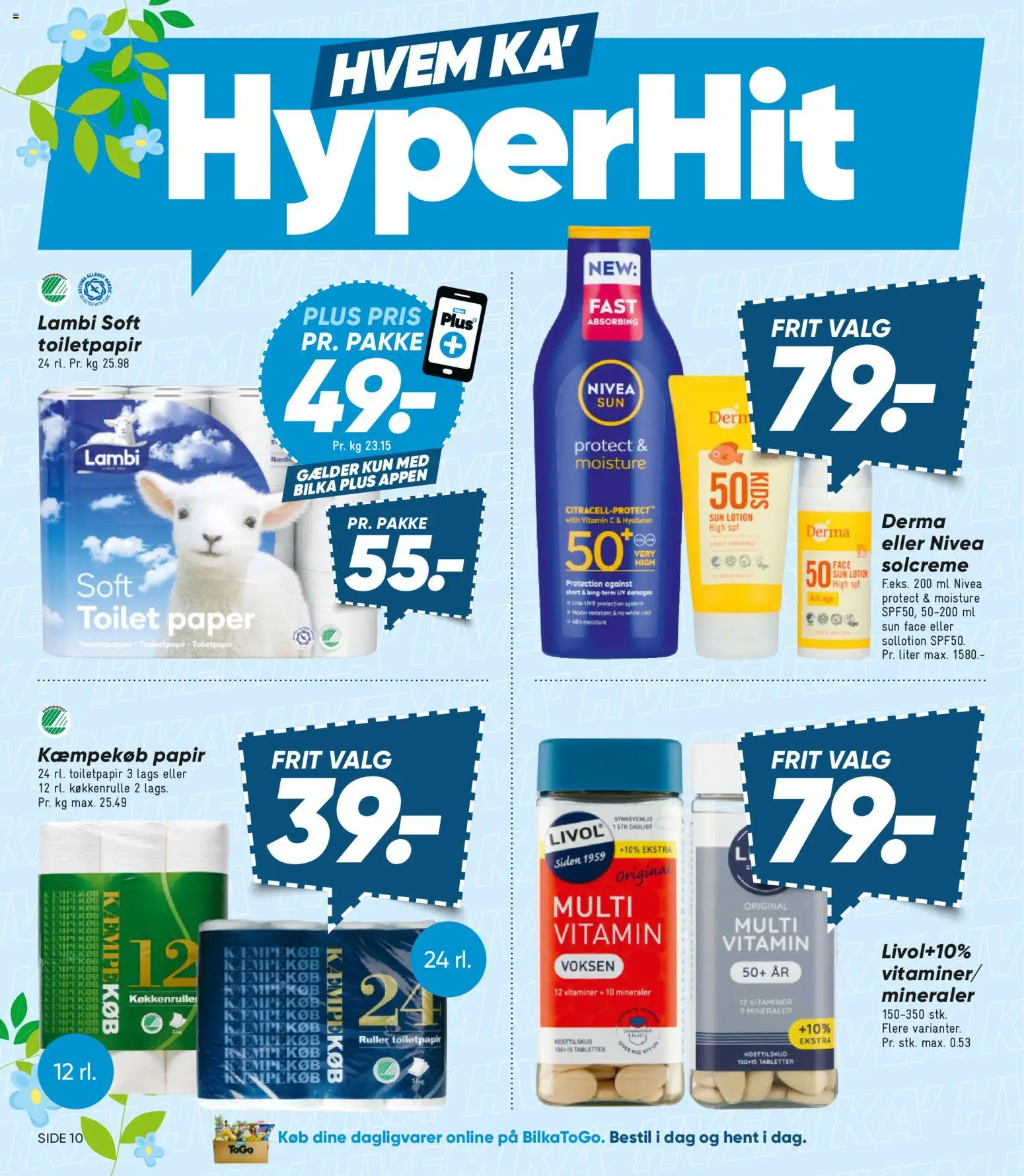 Bilka tilbudsavis – gyldig fra 04.04.2026 | Side: 10 | Produkter: Solcreme, Toilet