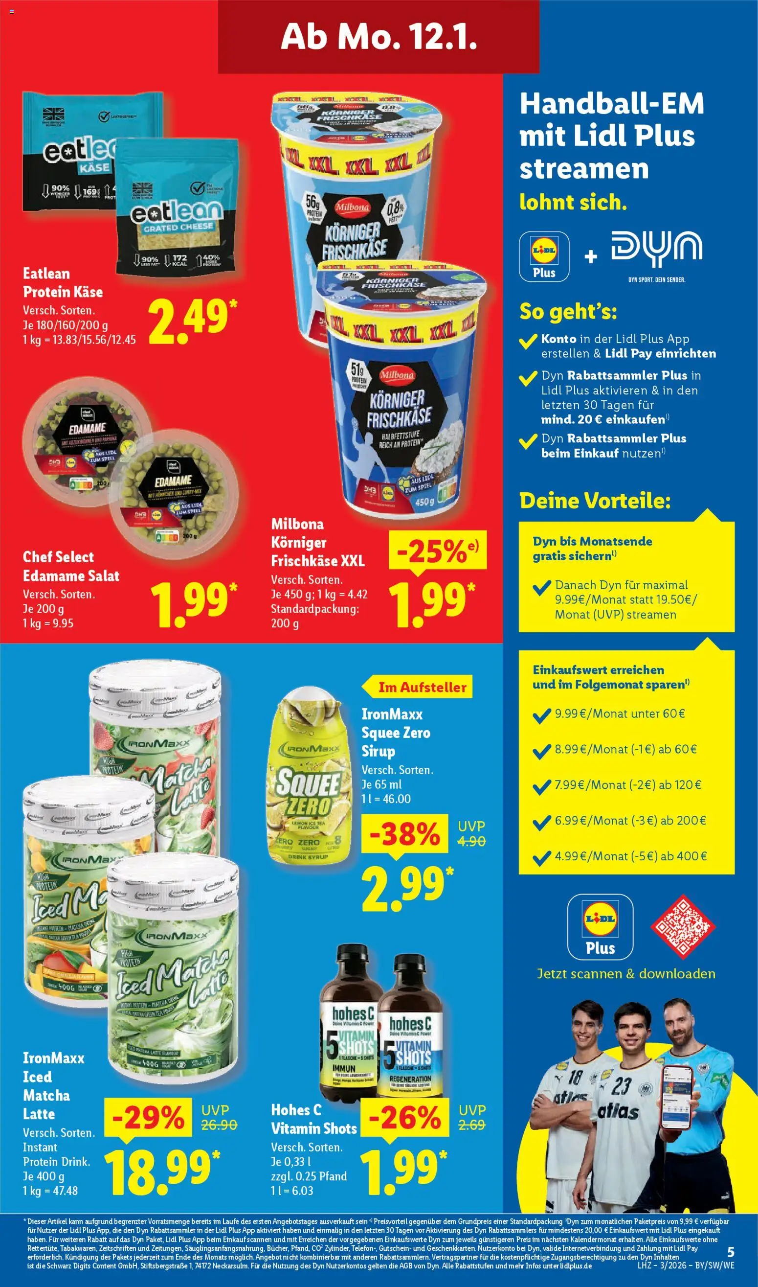 Lidl Prospekt Uffenheim – gültig ab 12.01.2026 | Seite: 15 | Produkte: Spiel, Käse, Paprika, Hohes c