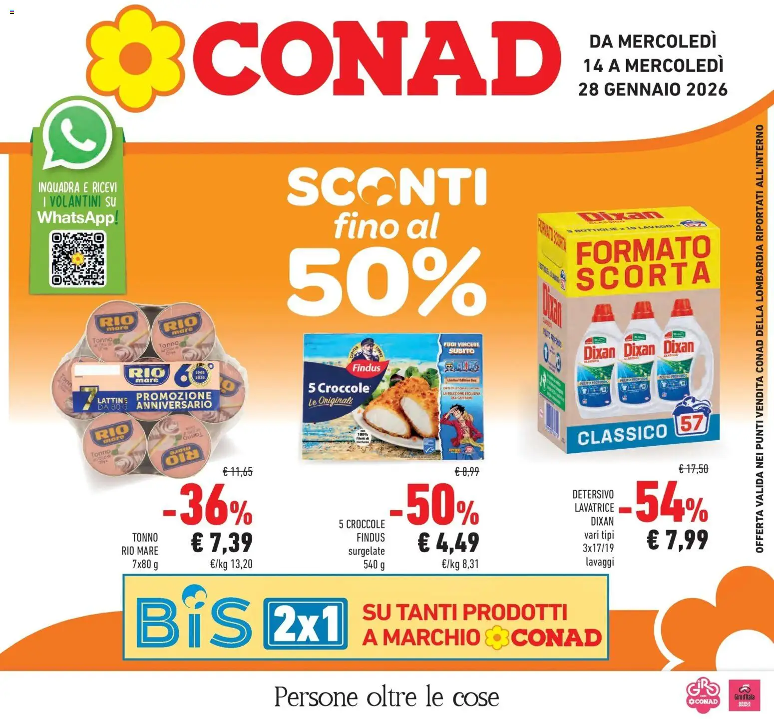Volantino Conad del 14.01.2026 | Pagina: 1 | Prodotti: Lavatrice, Tonno