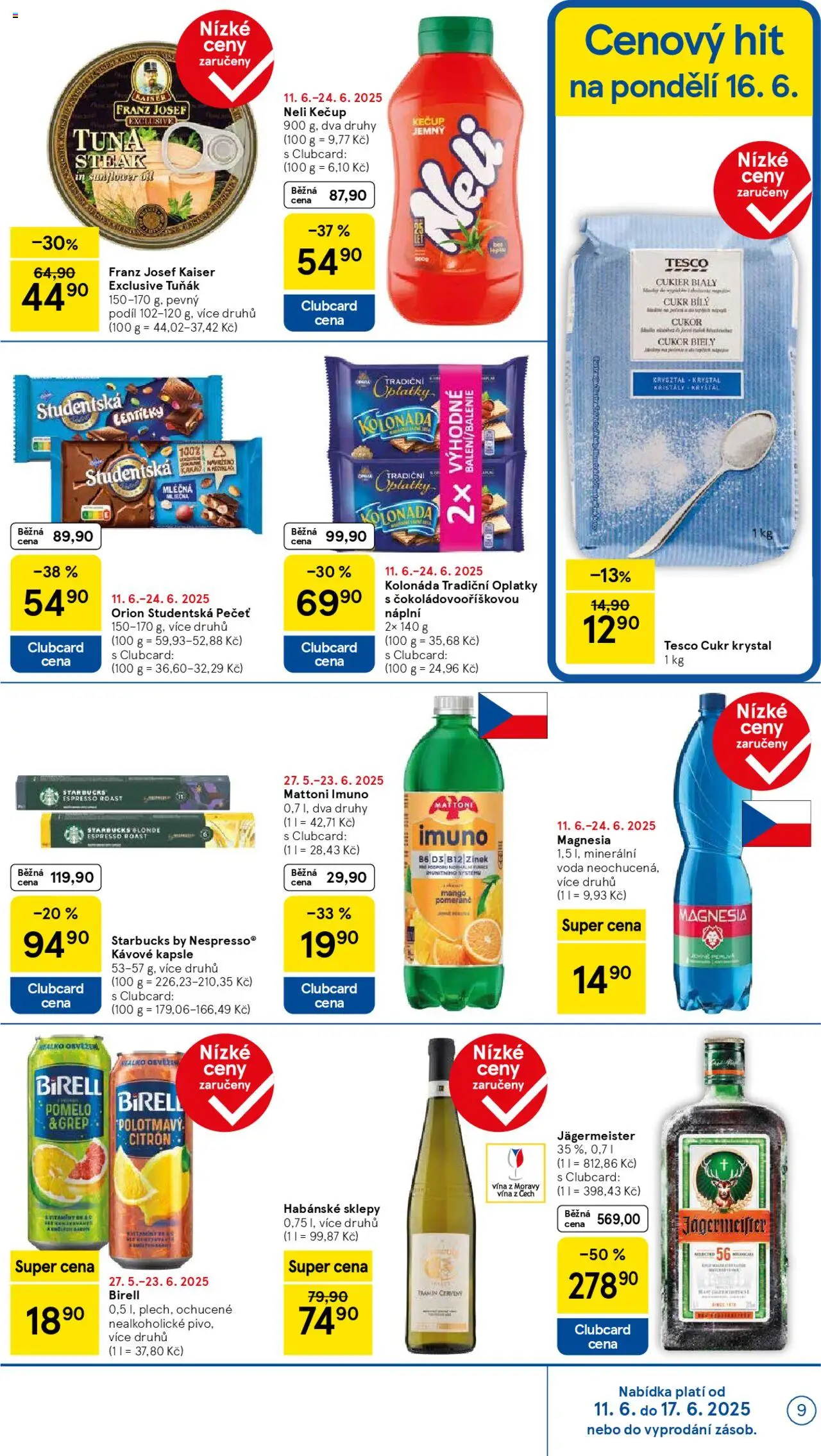 Tesco leták - Hypermarket od 11.06.2025 | Strana: 9 | Produkty: Kapsle, Kečup, Grep, Oplatky