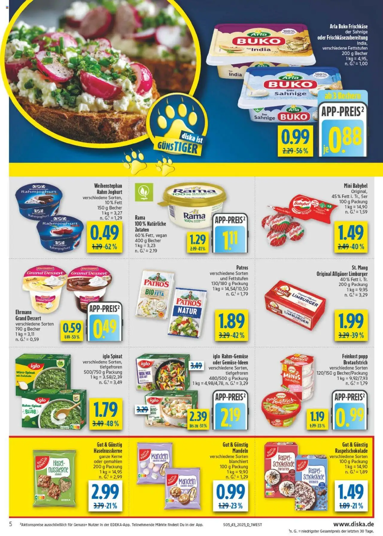 Diska - Diska Angebote Bayern KW43 – gültig ab 20.10.2025 | Seite: 5 | Produkte: Schokolade, Mandeln, Arla buko, Wok