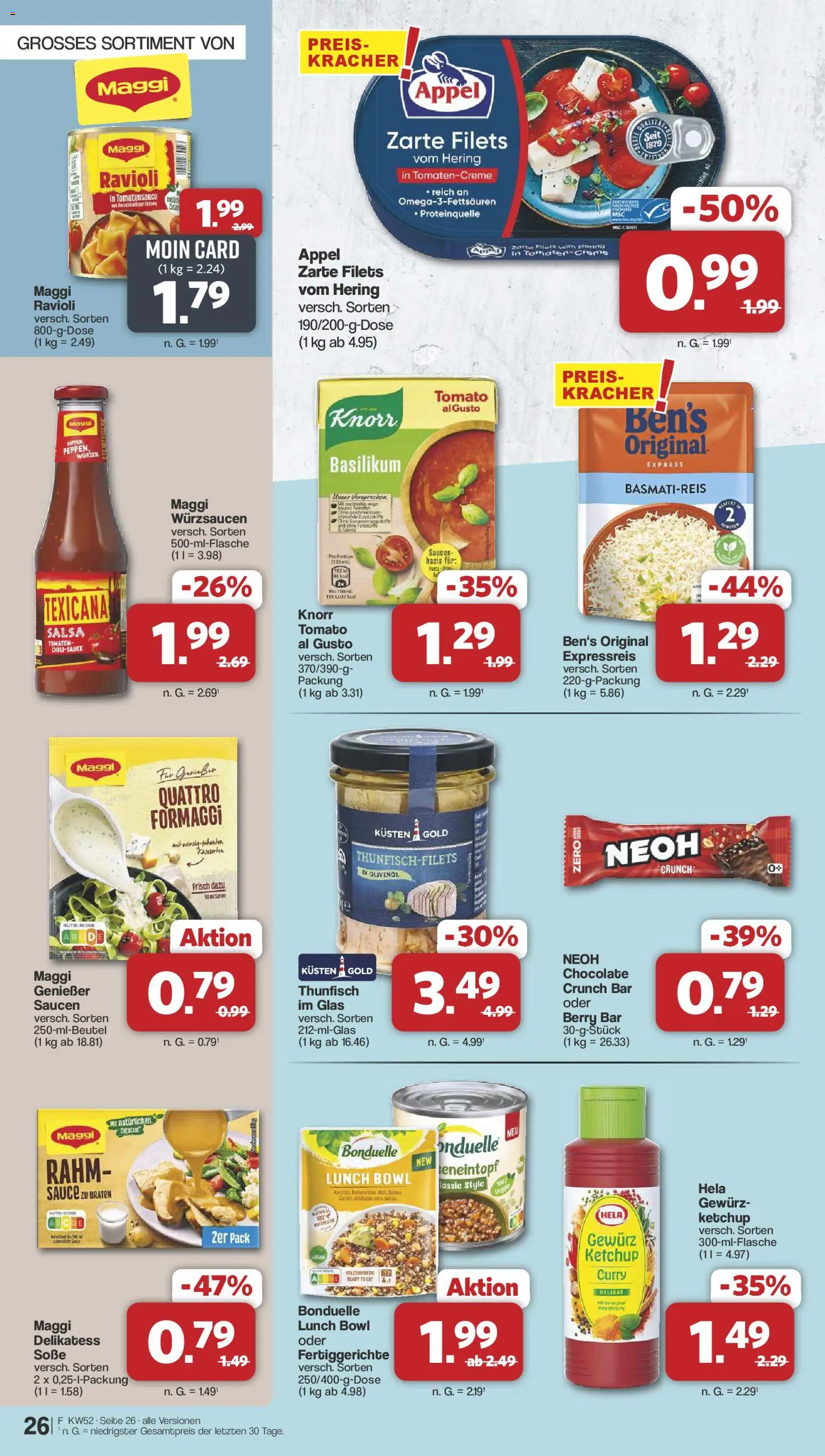 Famila Nordwest Prospekt 	 – gültig ab 22.12.2025 | Seite: 26 | Produkte: Thunfisch, Tomaten, Soße, Ketchup