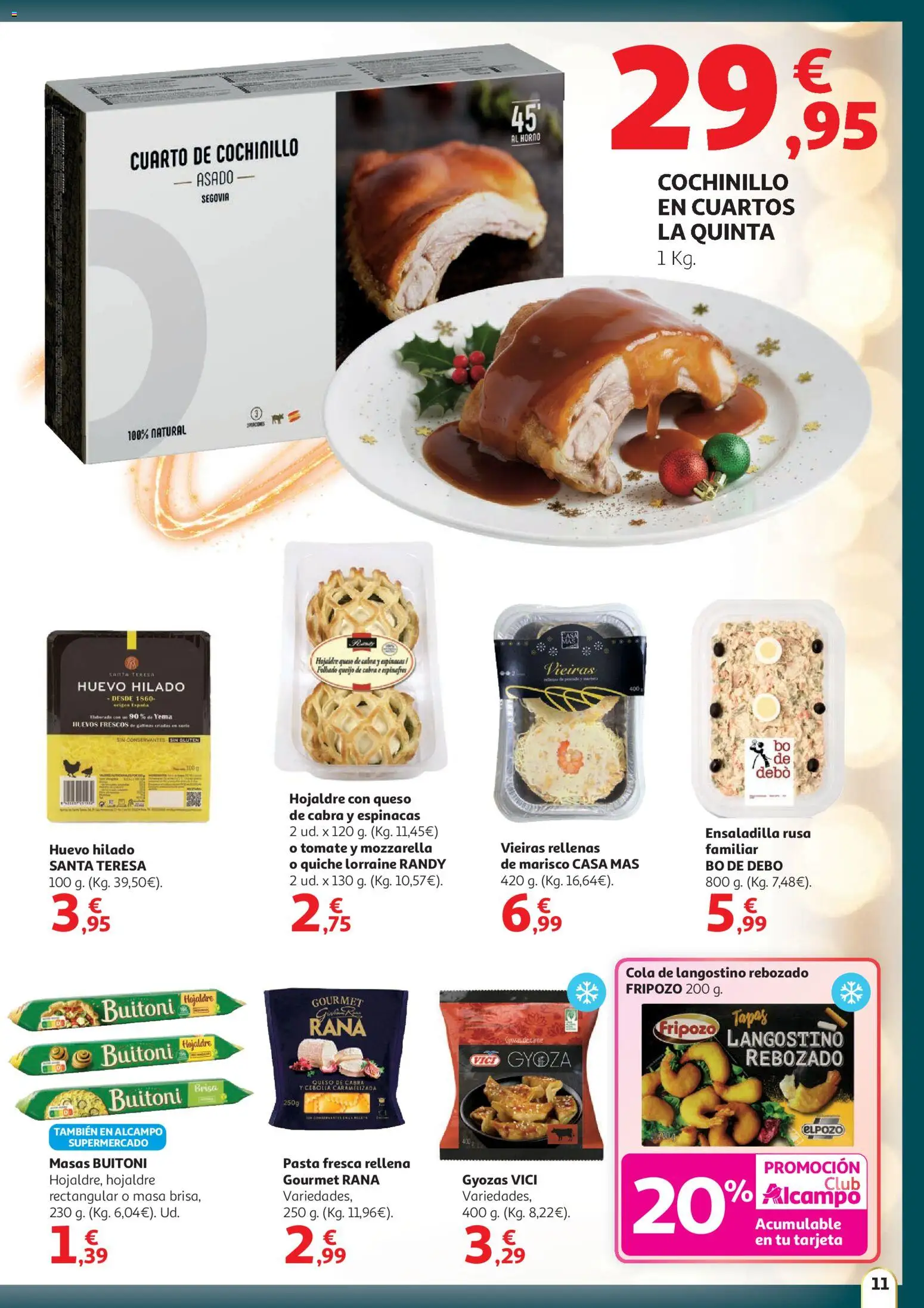 Alcampo - Hg Madrid │ válido desde el 11.12.2025 | Página: 11 | Productos: Ensaladilla, Queso, Πορσελάνη, Langostino