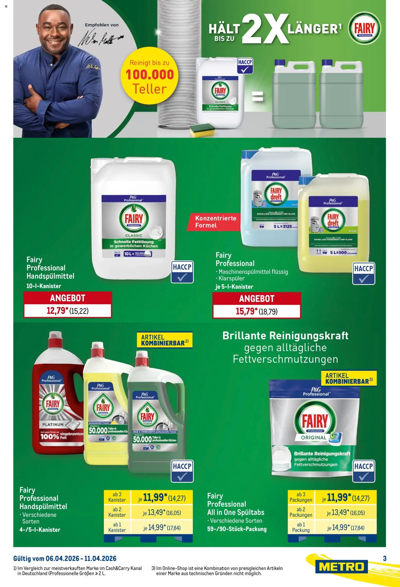 Metro Starke Marken Profis – gültig ab 06.04.2026 | Seite: 3 | Produkte: Klarspüler, Kuchen