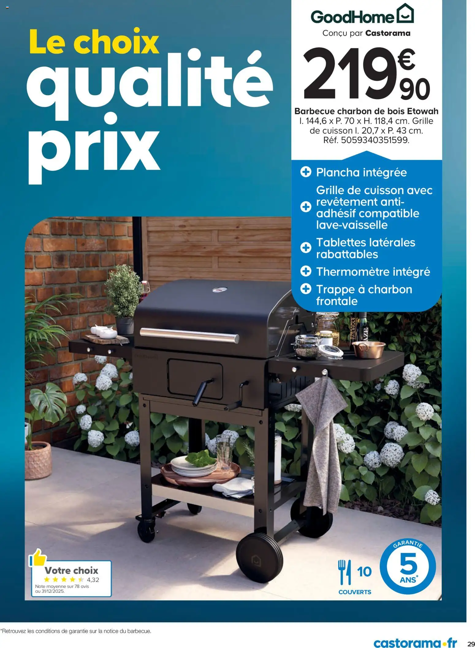 {H1} | Page: 29 | Produits: Plancha, Barbecue, Barbecue charbon, Thermomètre