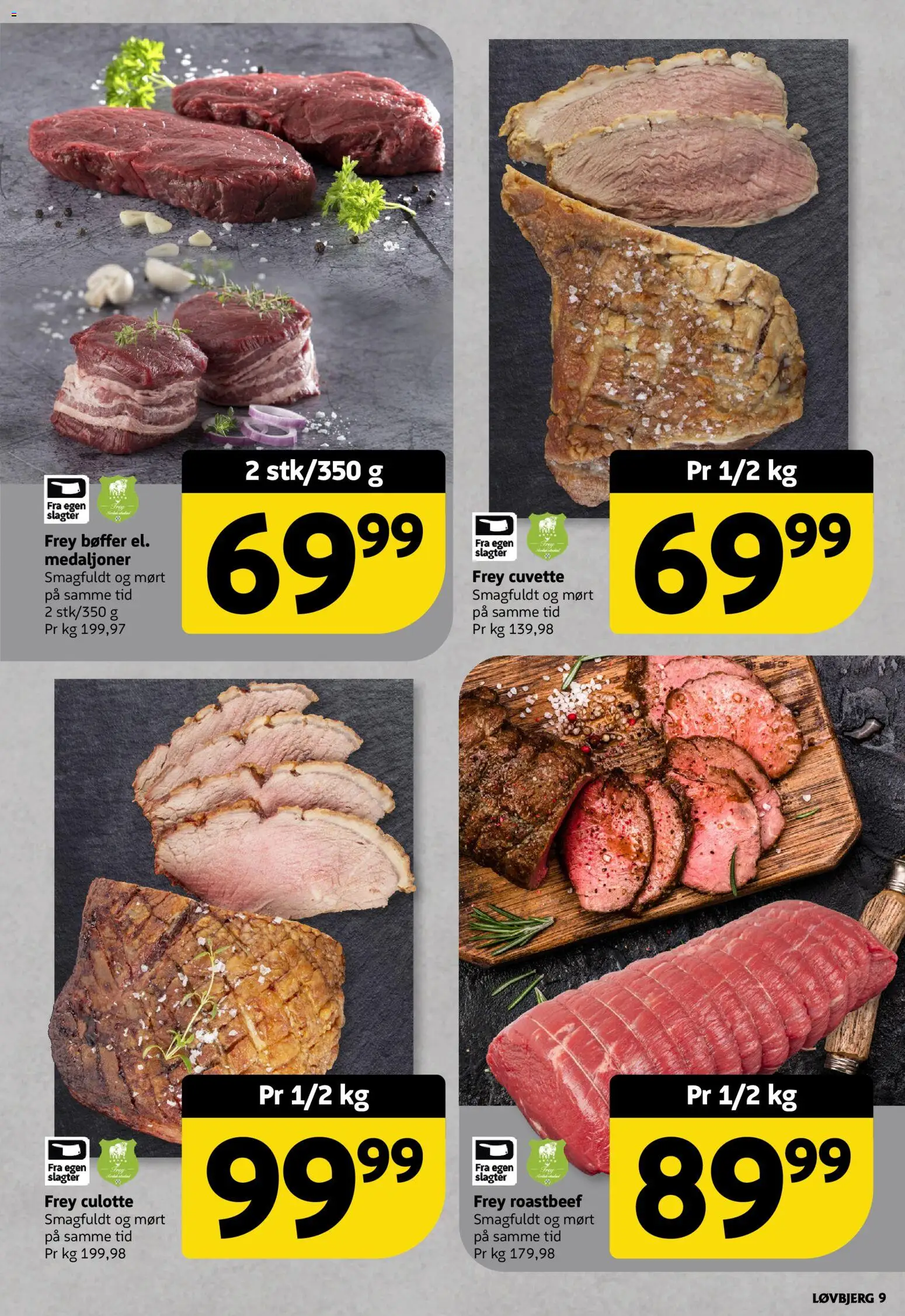 Løvbjerg tilbudsavis – gyldig fra 27.02.2026 | Side: 9 | Produkter: Bøffer, Roastbeef