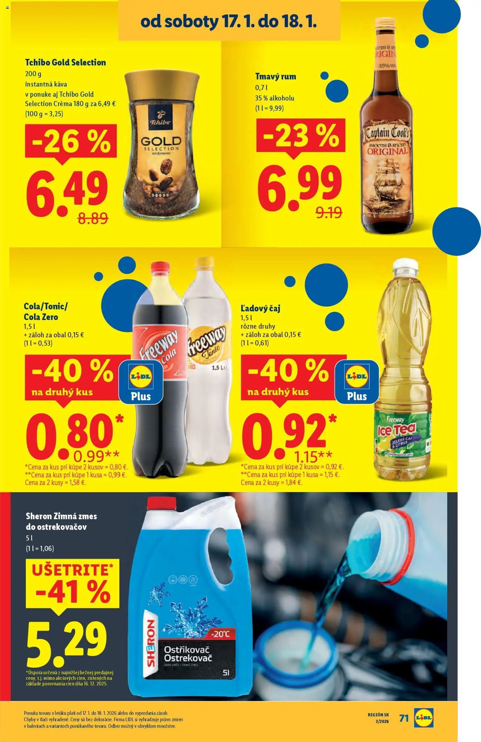 Nové Lidl akcie – leták je platný od 15.01.2026 | Strana: 35 | Produkty: Káva, Čaj, Cola, Rum