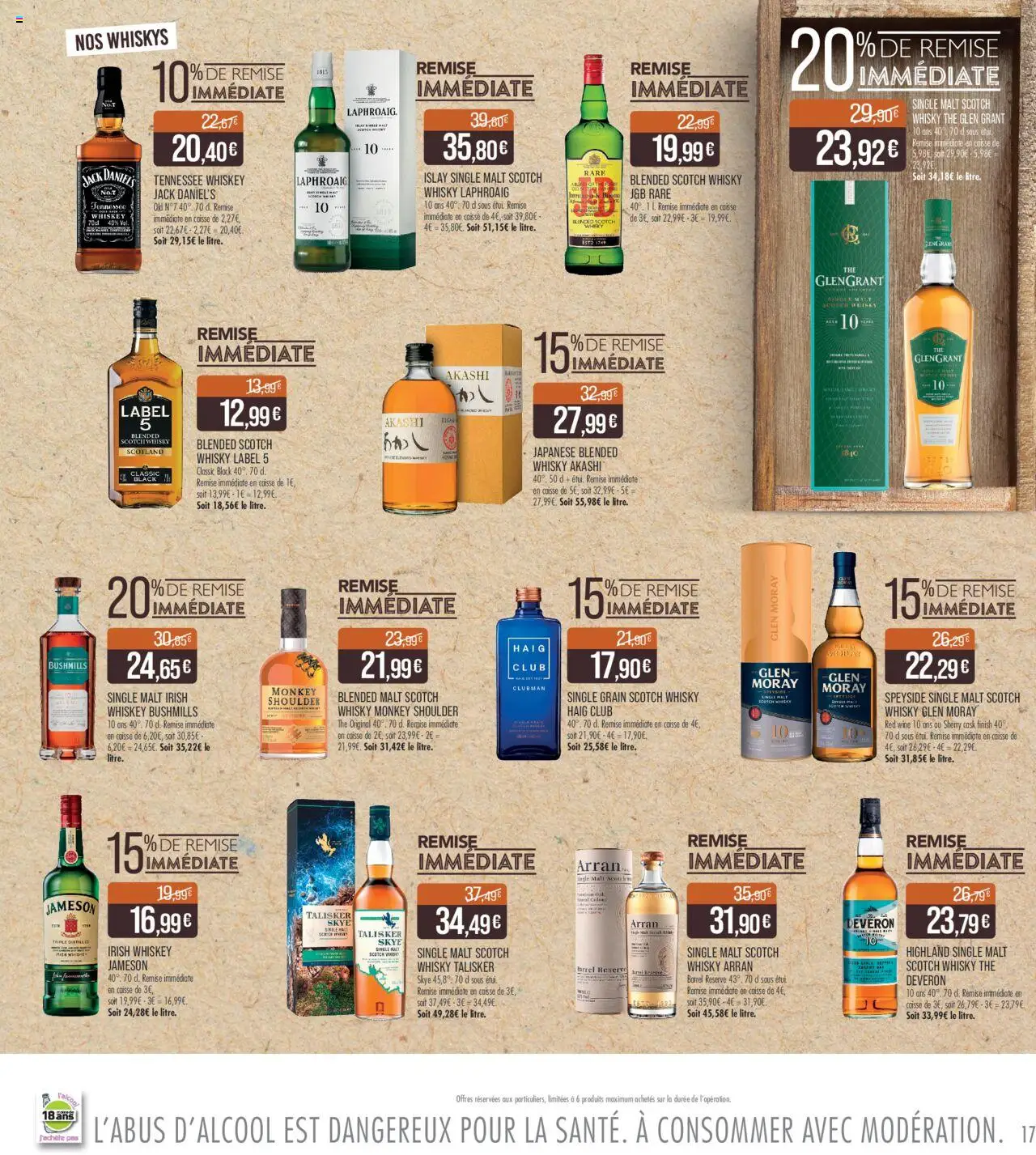 {H1} | Page: 17 | Produits: Whisky, Monkey shoulder, Whisky Label 5, Thé