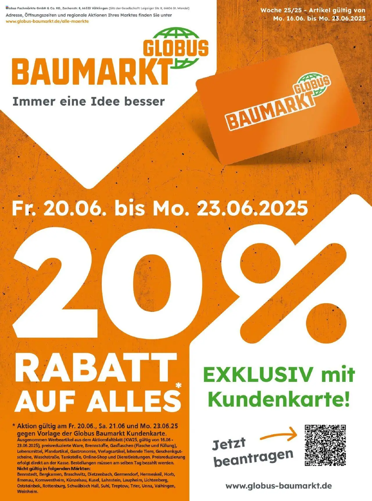 Globus Baumarkt prospekt Göttingen	 - gültig ab dem 15.06.2025 | Seite: 1