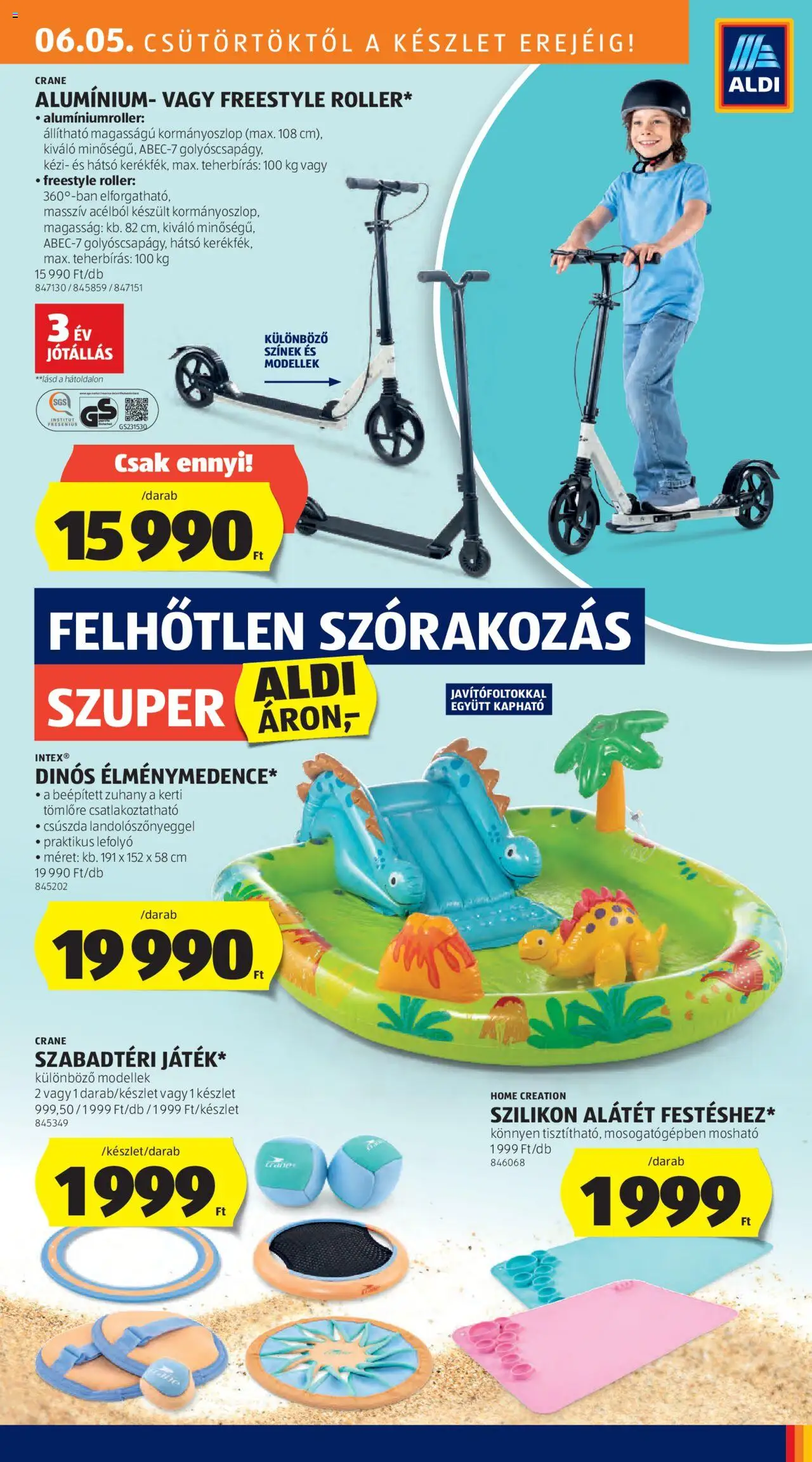 Aldi akciós ujság - amely érvényes a következő dátumtól: 05.06.2025 | Oldal: 21 | Termékek: Csúszda, Roller, Zuhany