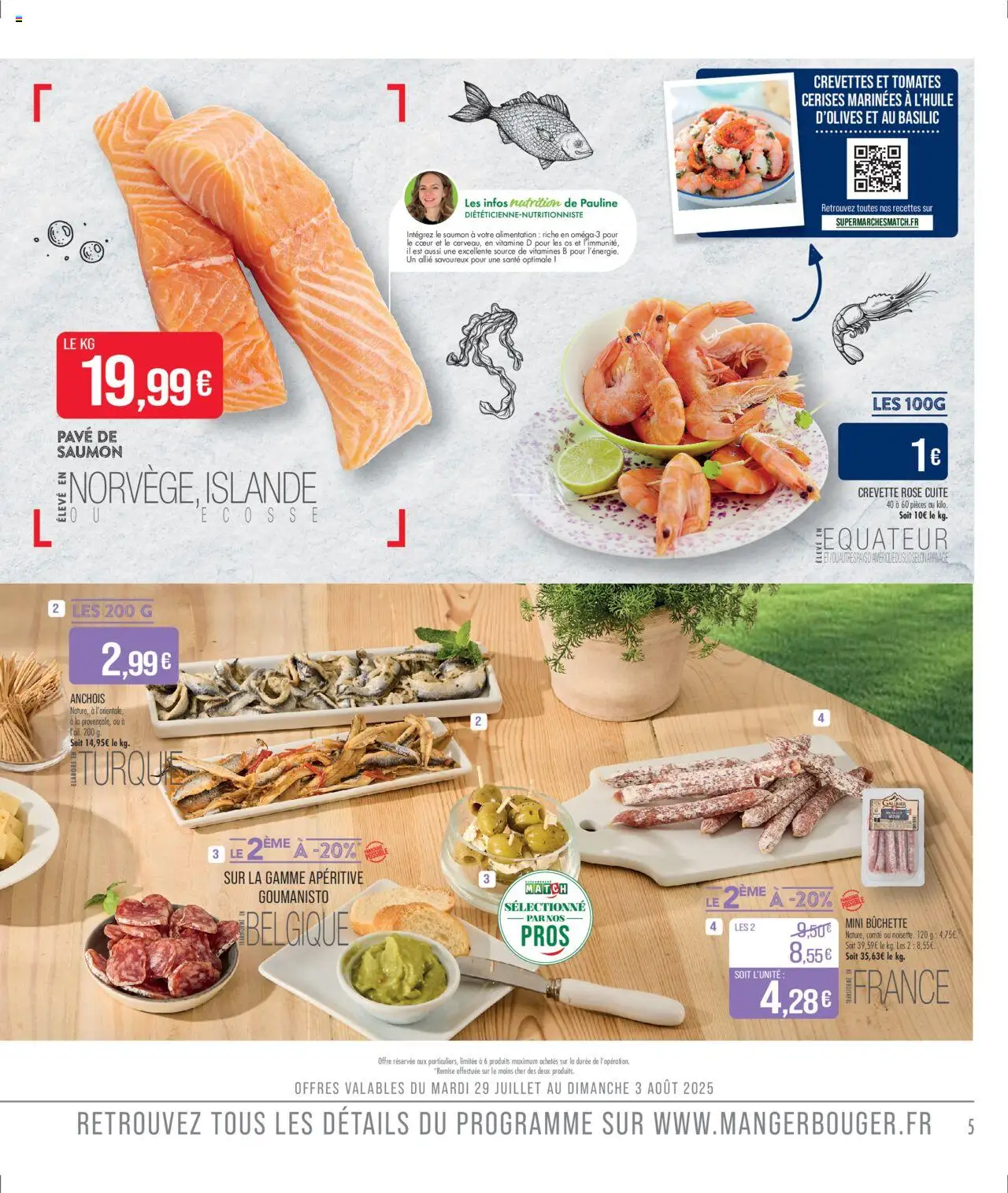  | Page: 5 | Produits: Pavé de saumon, Cerises, Crevette, Crevettes