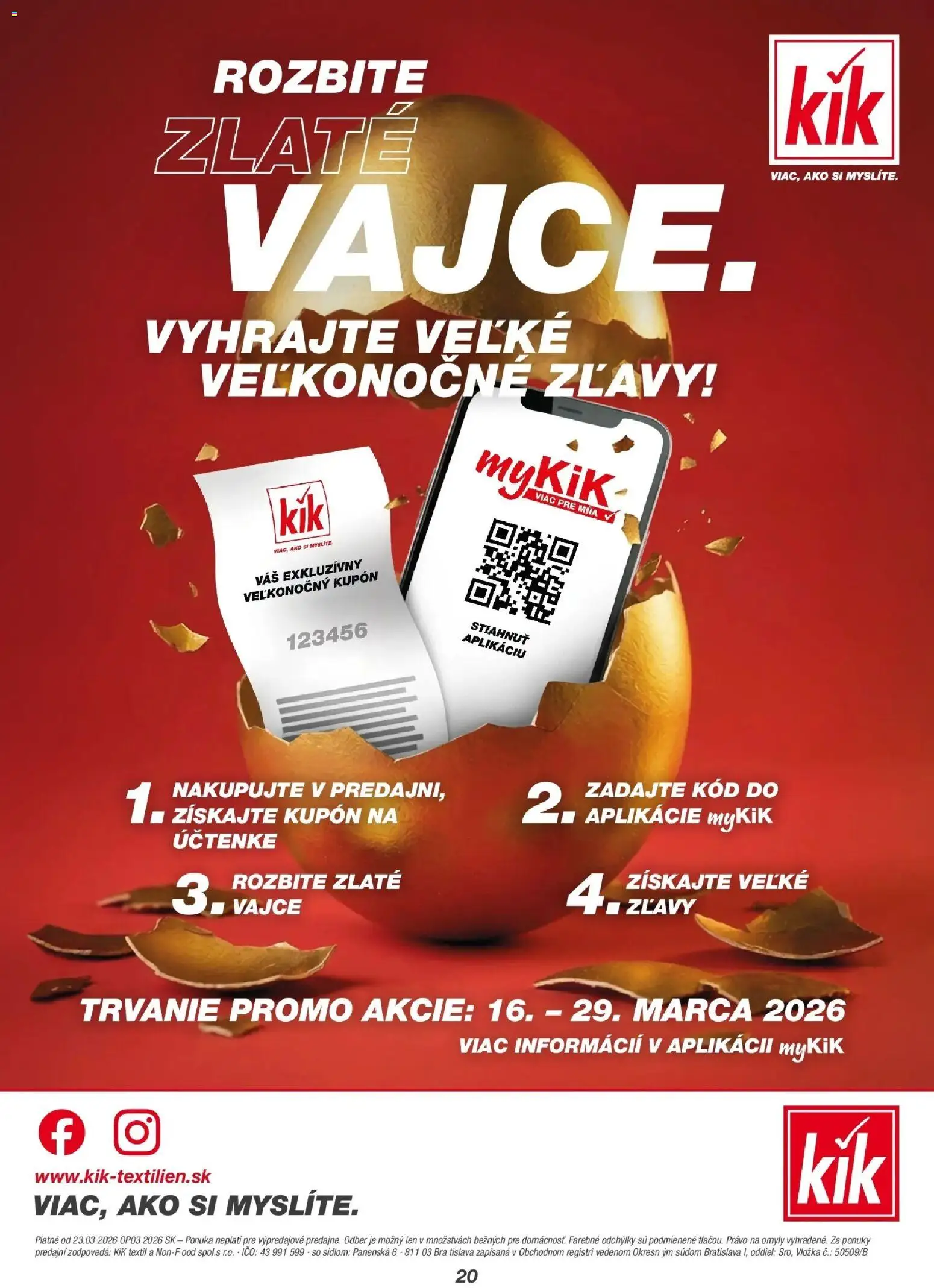Nové Kik akcie – leták je platný od 19.03.2026 | Strana: 20