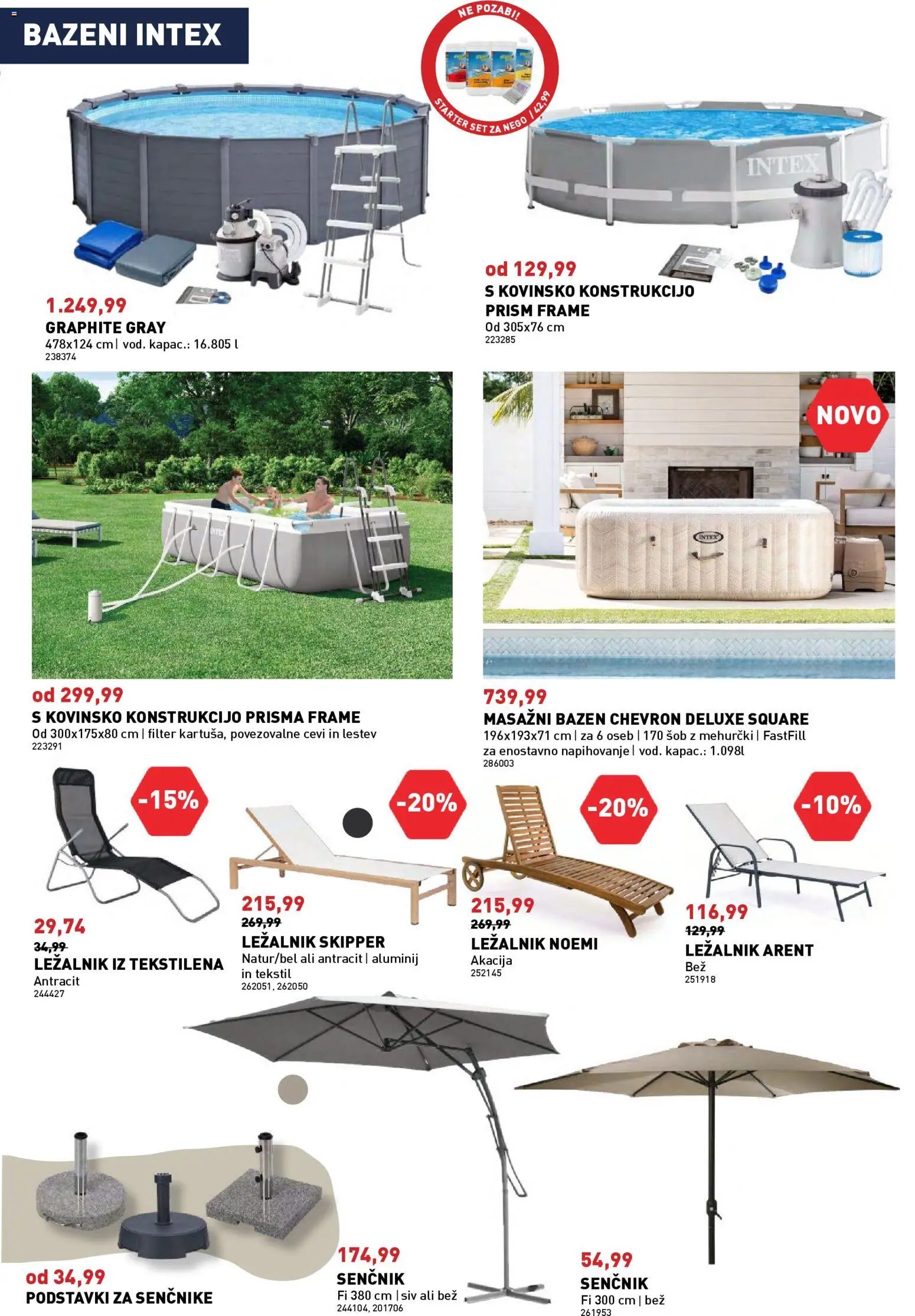 Novi Inpos katalog ponudbe – veljaven od 09.04.2026 | Stran: 7 | Izdelki: Bazen, Ležalnik, Senčnik, Masažni bazen