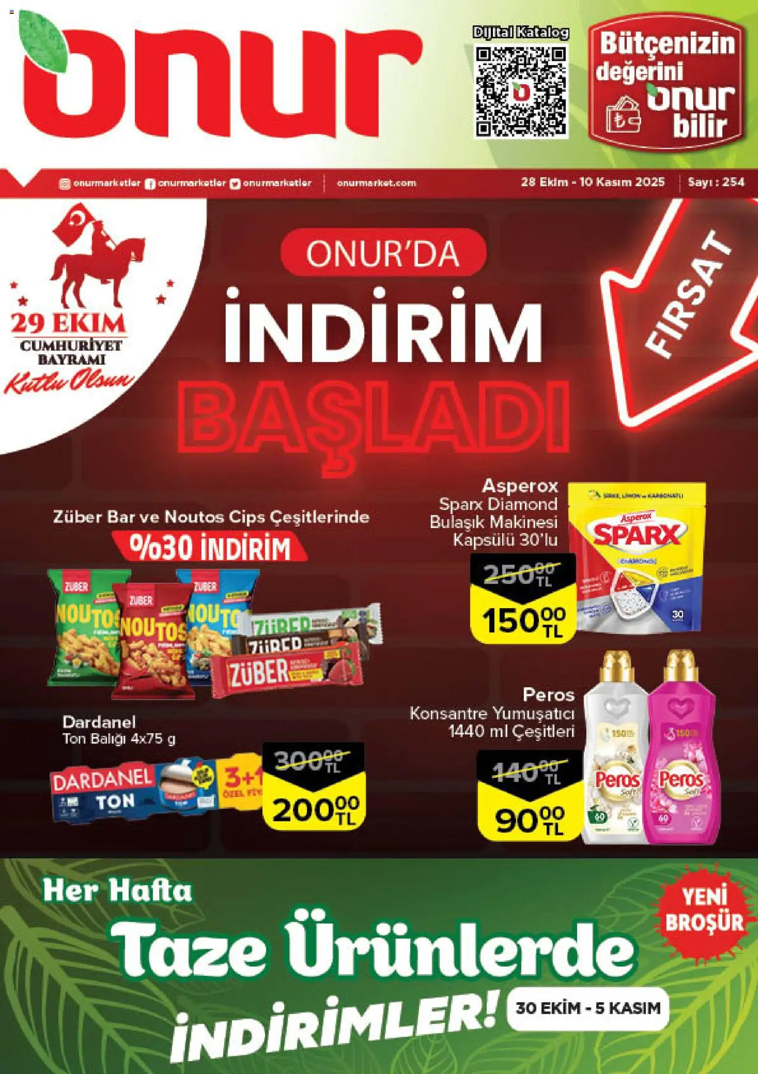 Onur Market Katalog - İstanbul - 28.10.2025 tarihinden itibaren geçerlidir | Sayfa: 1 | Ürünler: Yumuşatıcı, Cips, Ton balığı, Bulaşık makinesi