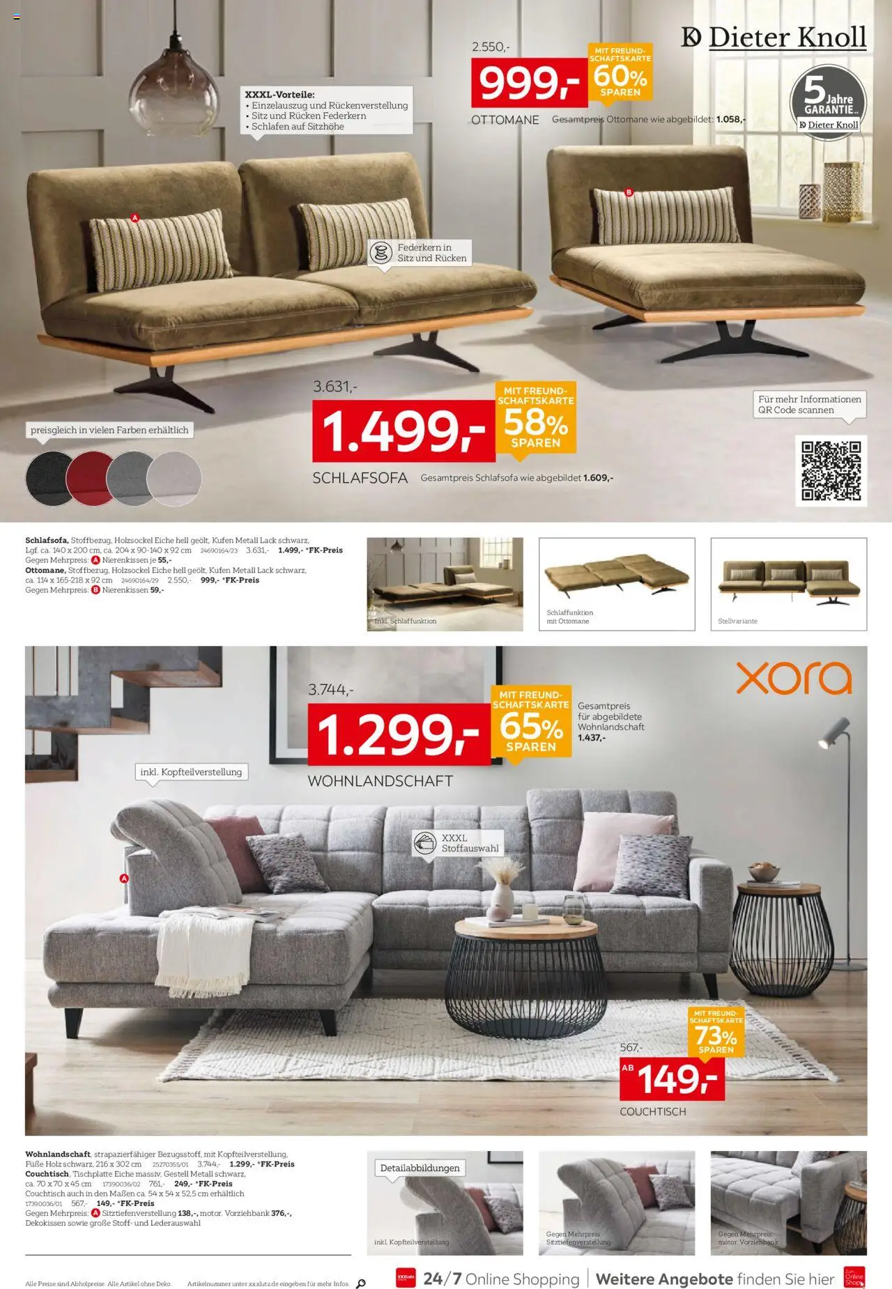 XXXL Lutz Prospekt 	 – gültig ab 29.09.2025 | Seite: 8 | Produkte: Wohnlandschaft, Schlafsofa, Couchtisch
