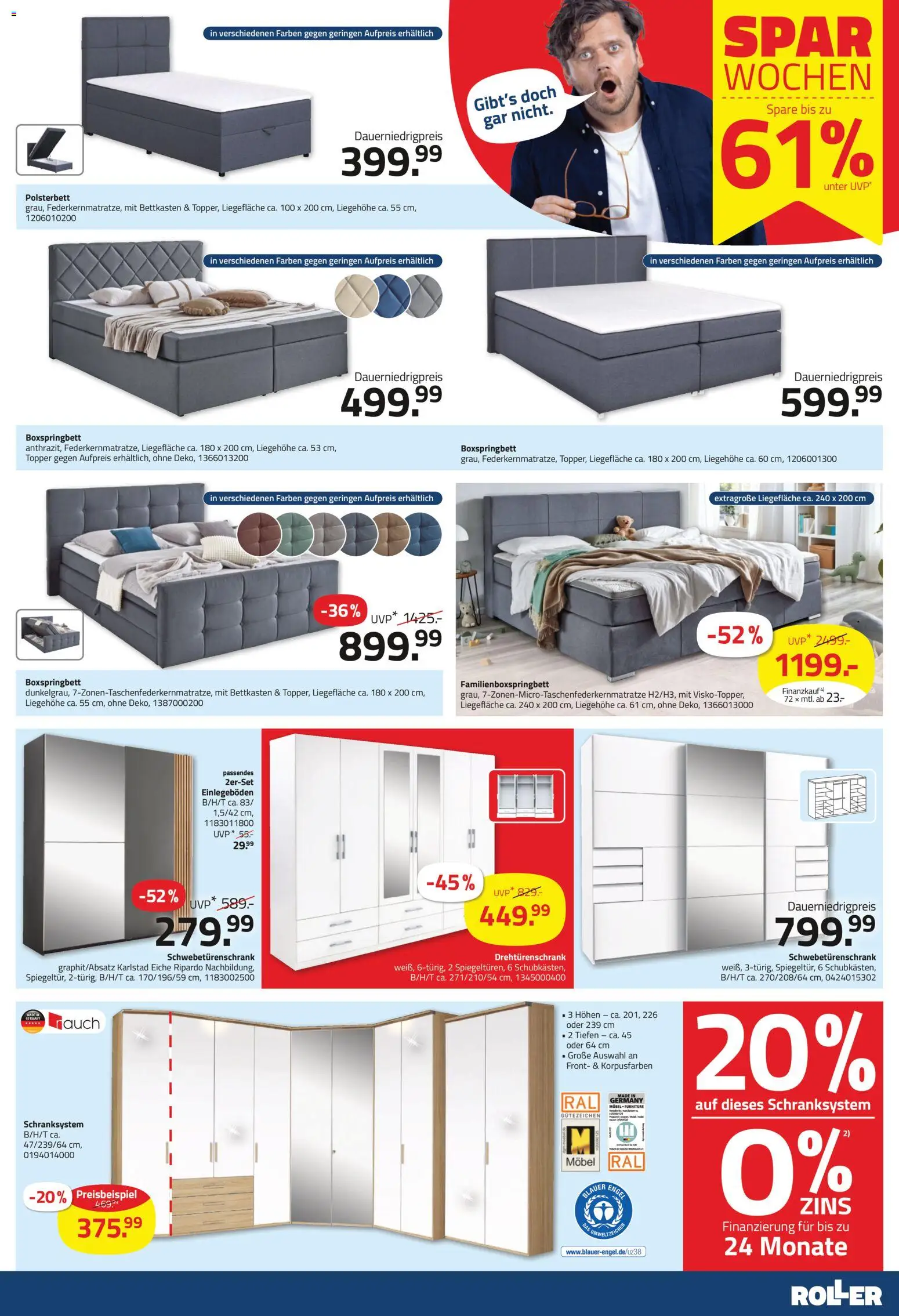 Roller Prospekt 	 – gültig ab 01.03.2026 | Seite: 5 | Produkte: Drehtürenschrank, Boxspringbett, Polsterbett, Topper