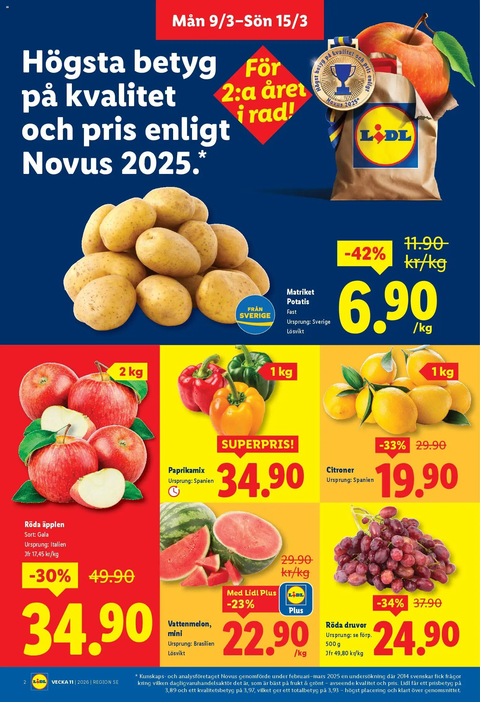 Lidl reklamblad aktuell från 09.03.2026 | Sida: 2 | Produkter: Äpplen, Potatis