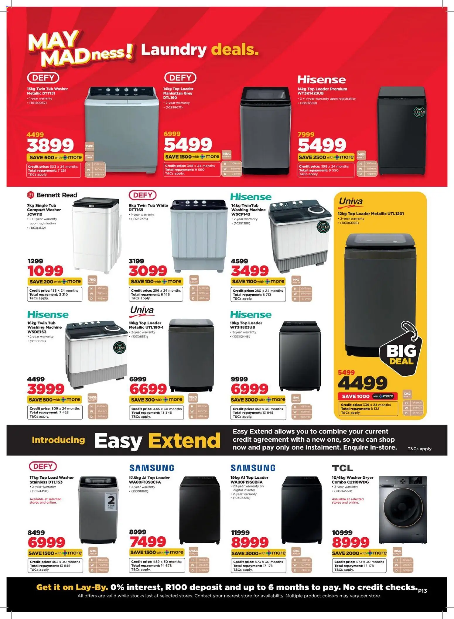 New HiFi Corp catalogue – valid from 29.04.2026 | Page: 13 | Products: Washing machine, Dryer