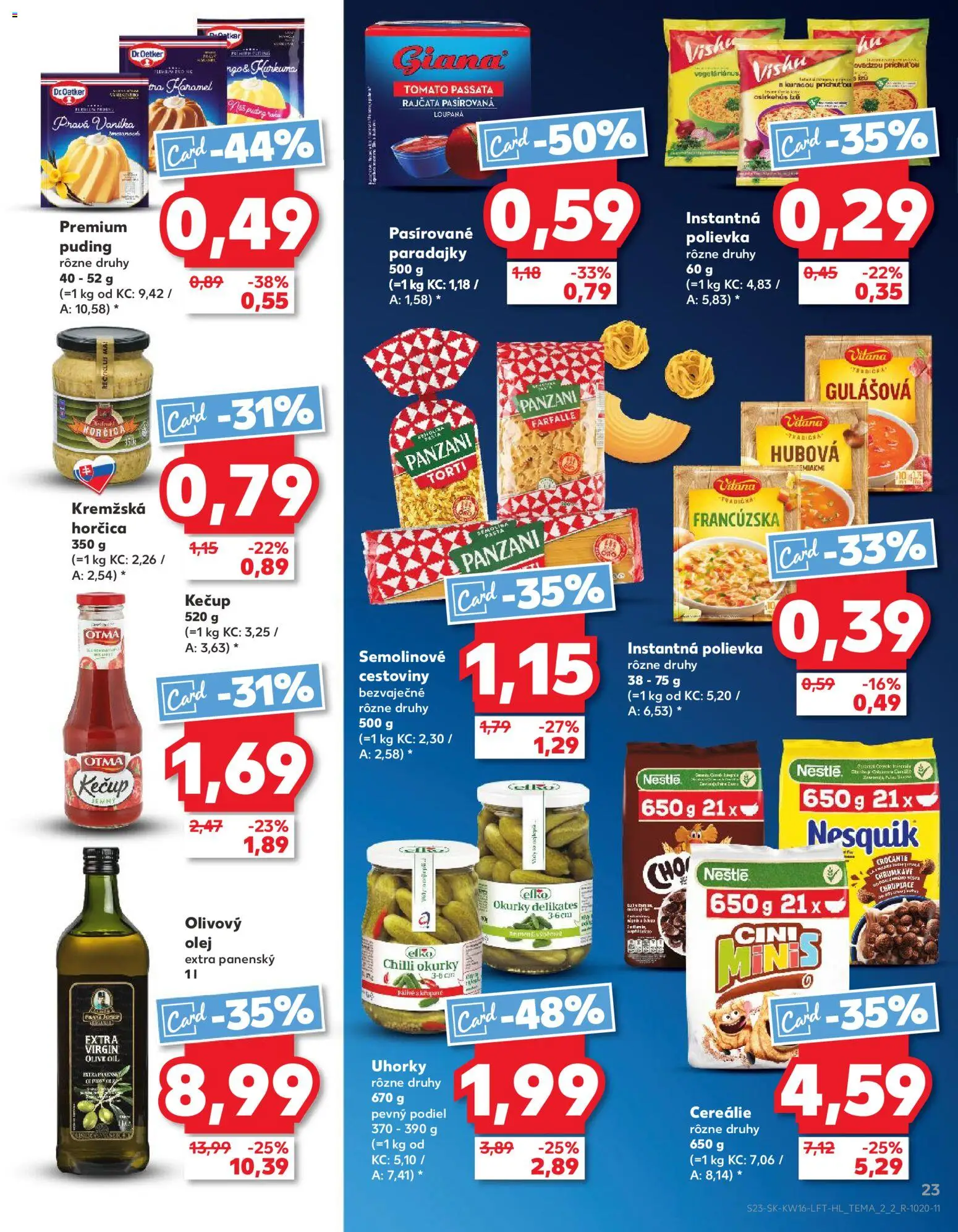 Nové Kaufland akcie – leták je platný od 16.04.2026 | Strana: 23 | Produkty: Paradajky, Puding, Kečup, Nesquik