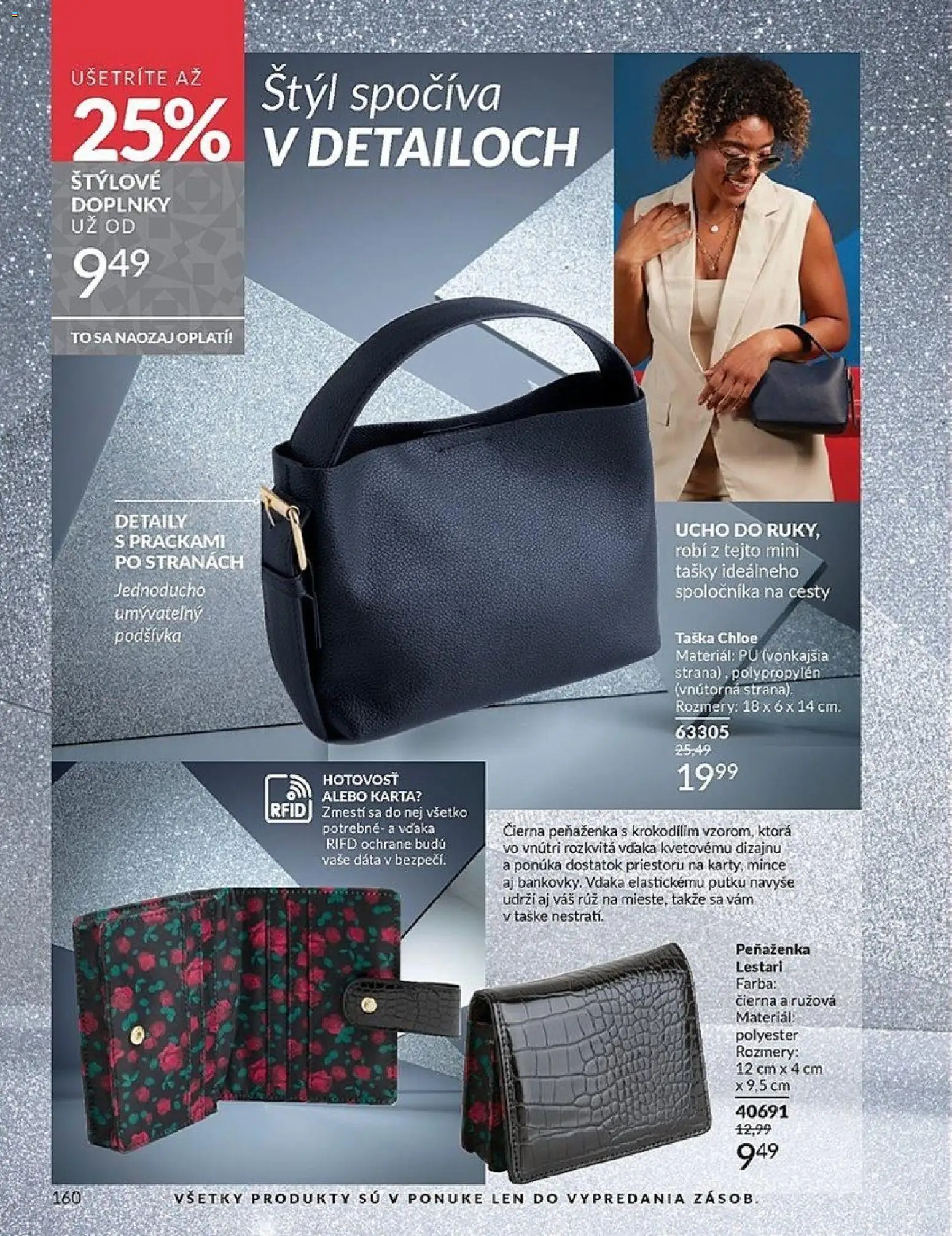 Nové Avon akcie – leták je platný od 01.12.2025 | Strana: 160 | Produkty: Peňaženka, Taška