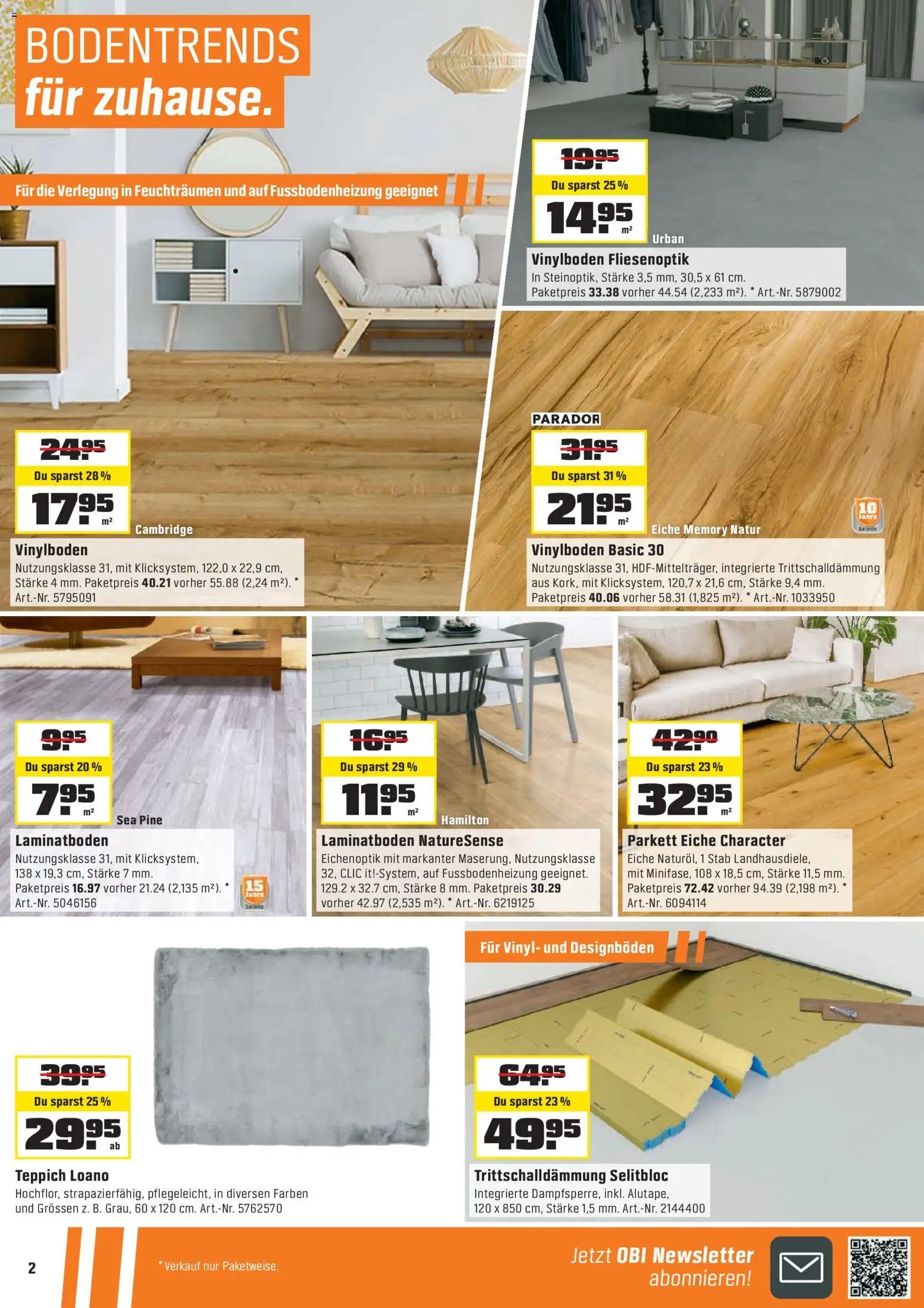 OBI Aktionen – gültig ab 10.01.2026 | Seite: 2 | Produkte: Teppich