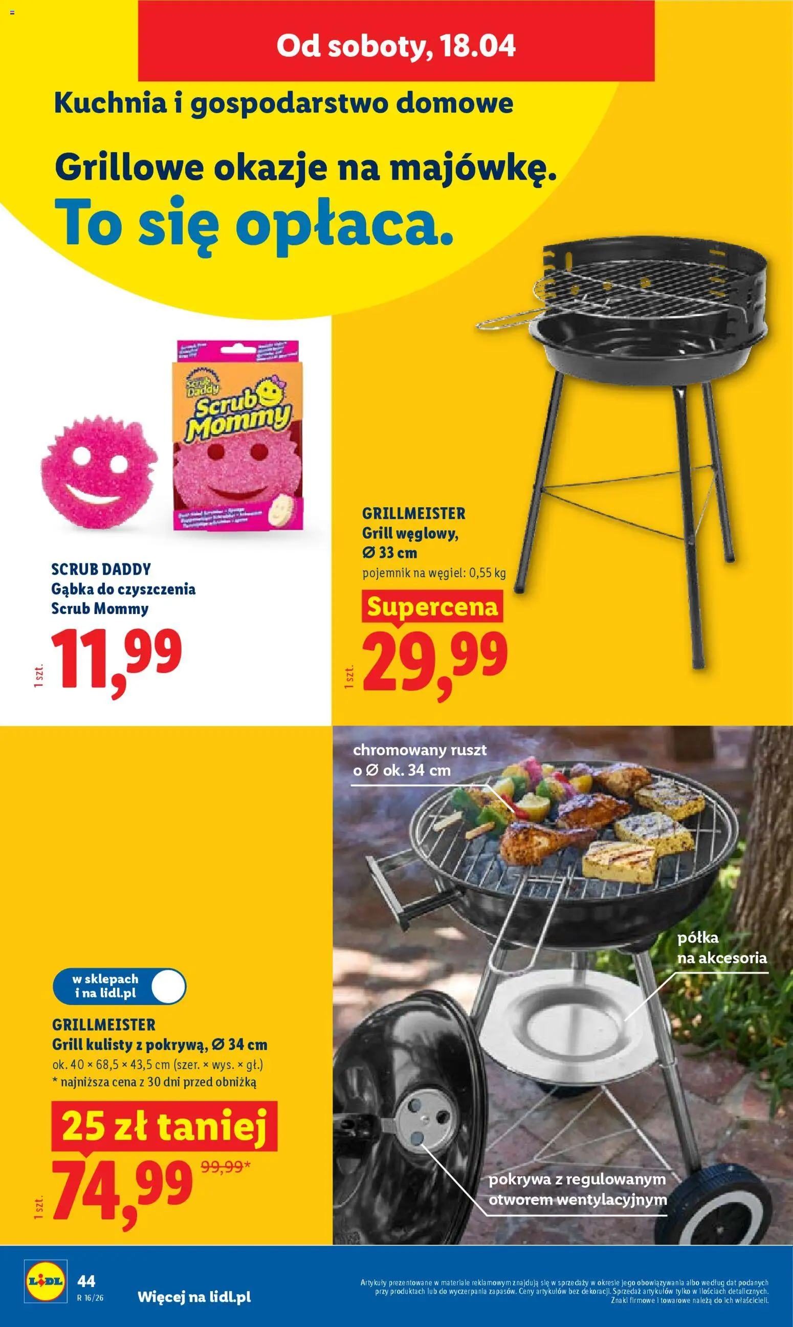 Lidl Katalog od 13.04.2026 | Strona: 50 | Produkty: Grill, Ruszt, Półka, Gąbka