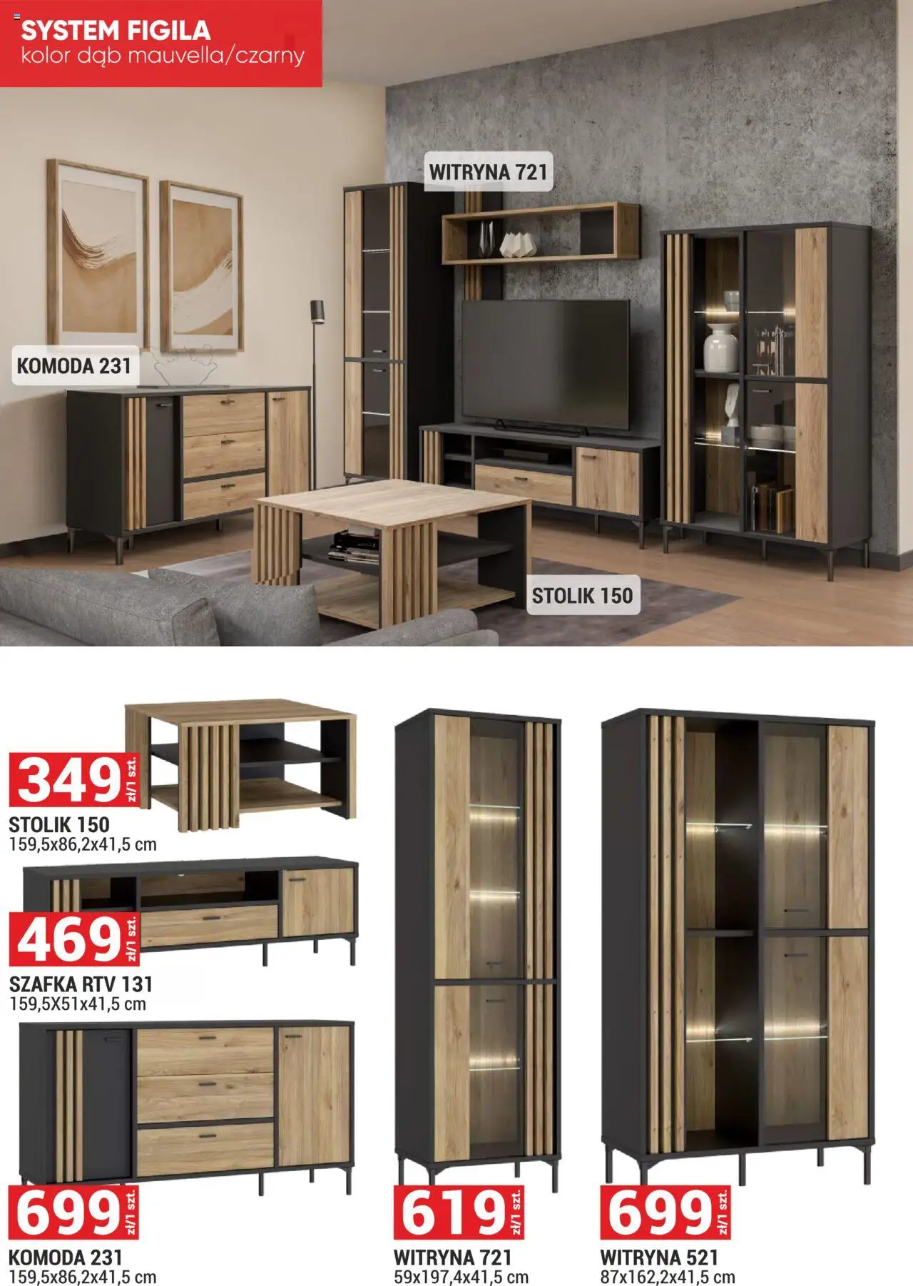 Merkury Market Gazetka - Meble, Wypoczynki, Materace od 01.08.2025 | Strona: 34 | Produkty: Komoda, szafka RTV, Witryna