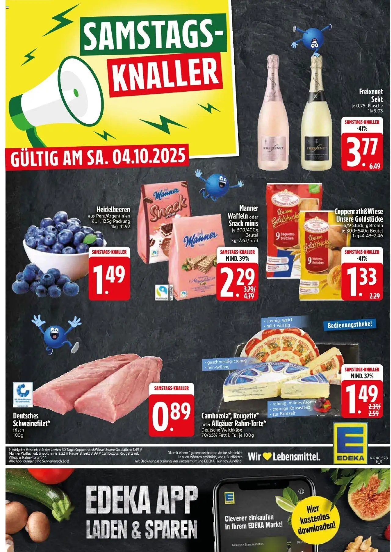 Edeka prospekt Markt Schwaben	 – gültig ab 28.09.2025 | Seite: 28 | Produkte: Freixenet, Sekt, Baguette, Heidelbeeren