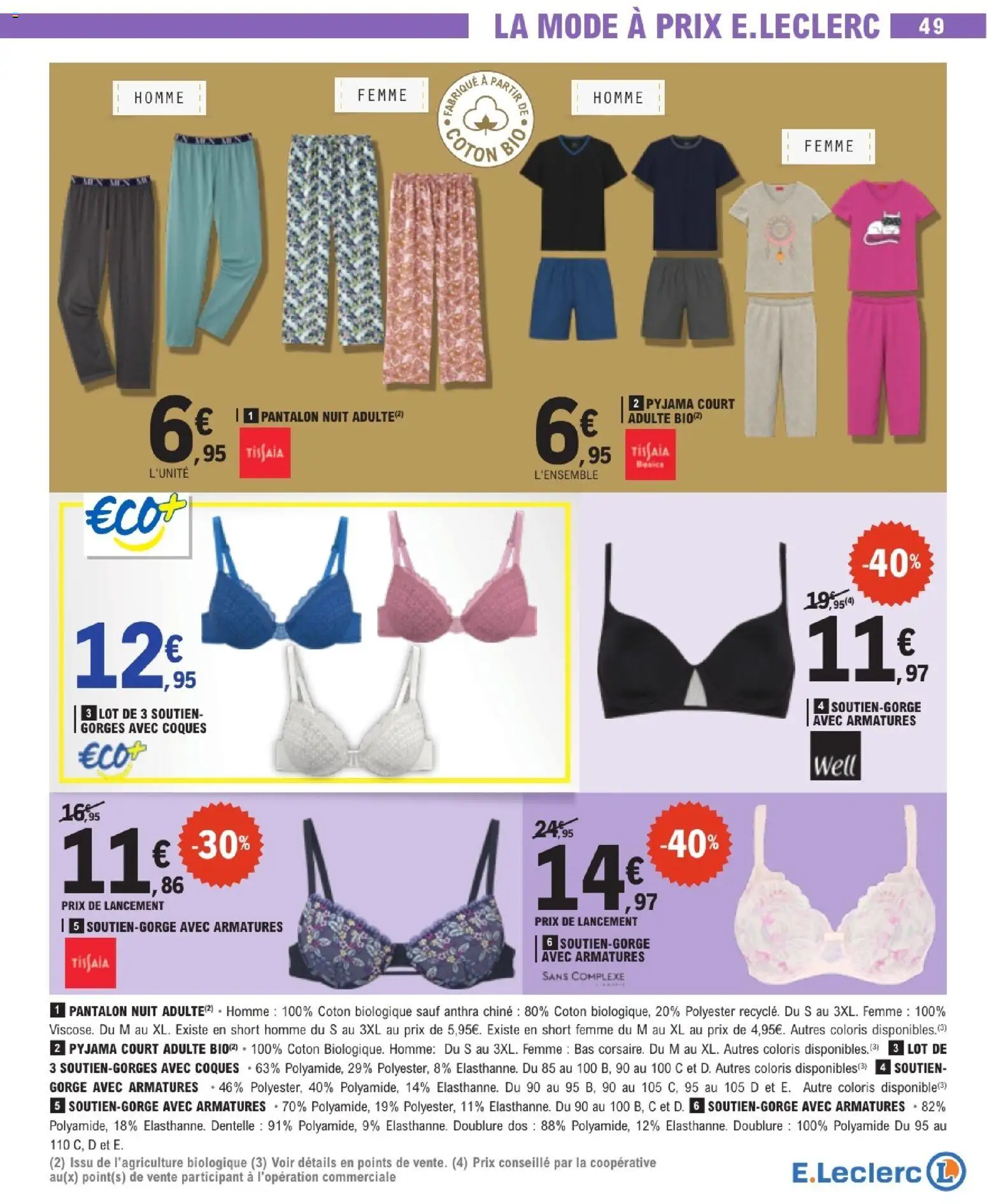 {H1} | Page: 49 | Produits: Coton, Pantalon, Soutien-gorge, Pyjama