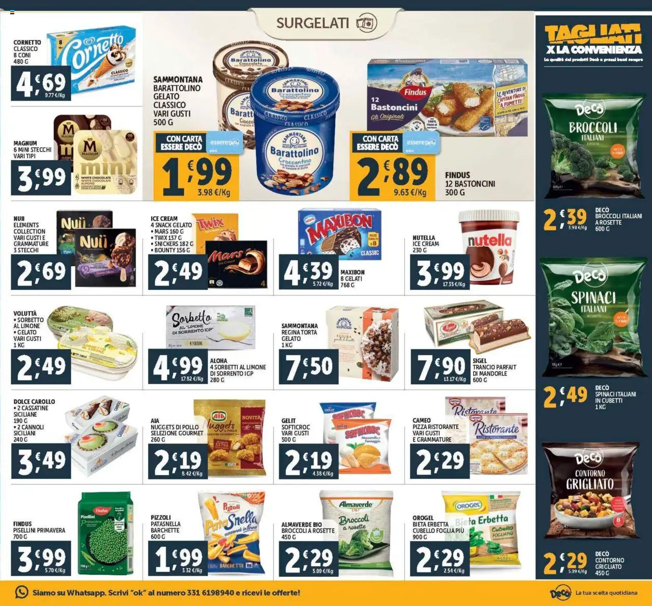 Volantino Decò del 08.08.2025 | Pagina: 7 | Prodotti: Sorbetto, Nuggets, Formaggio, Broccoli